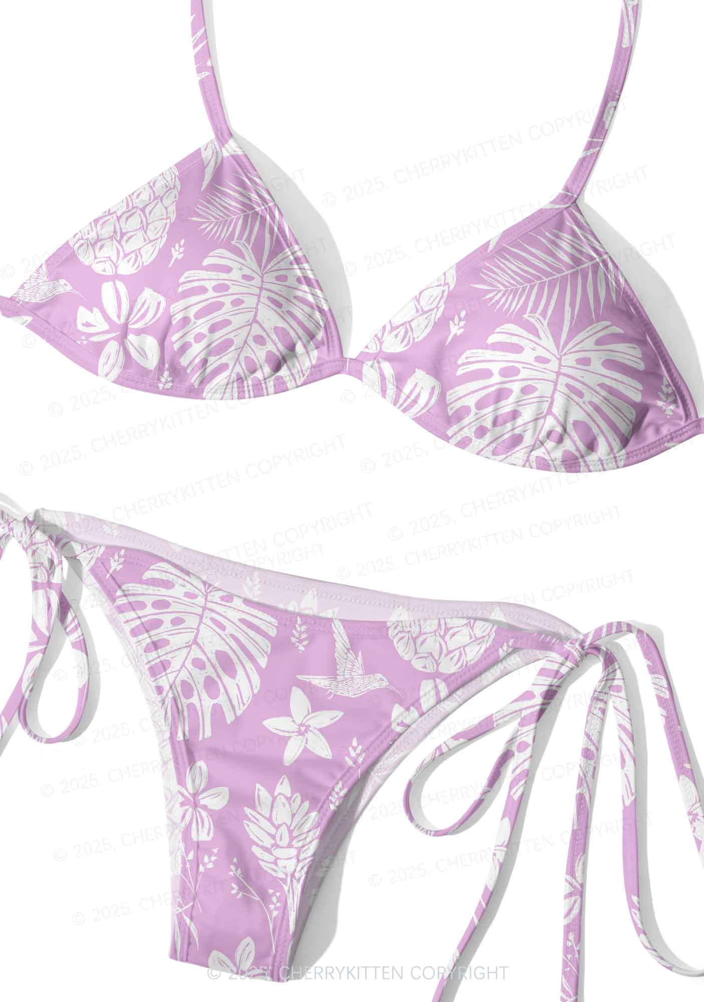 Boho Purple Y2K Print Bikini Set Cherrykitten - Image 3