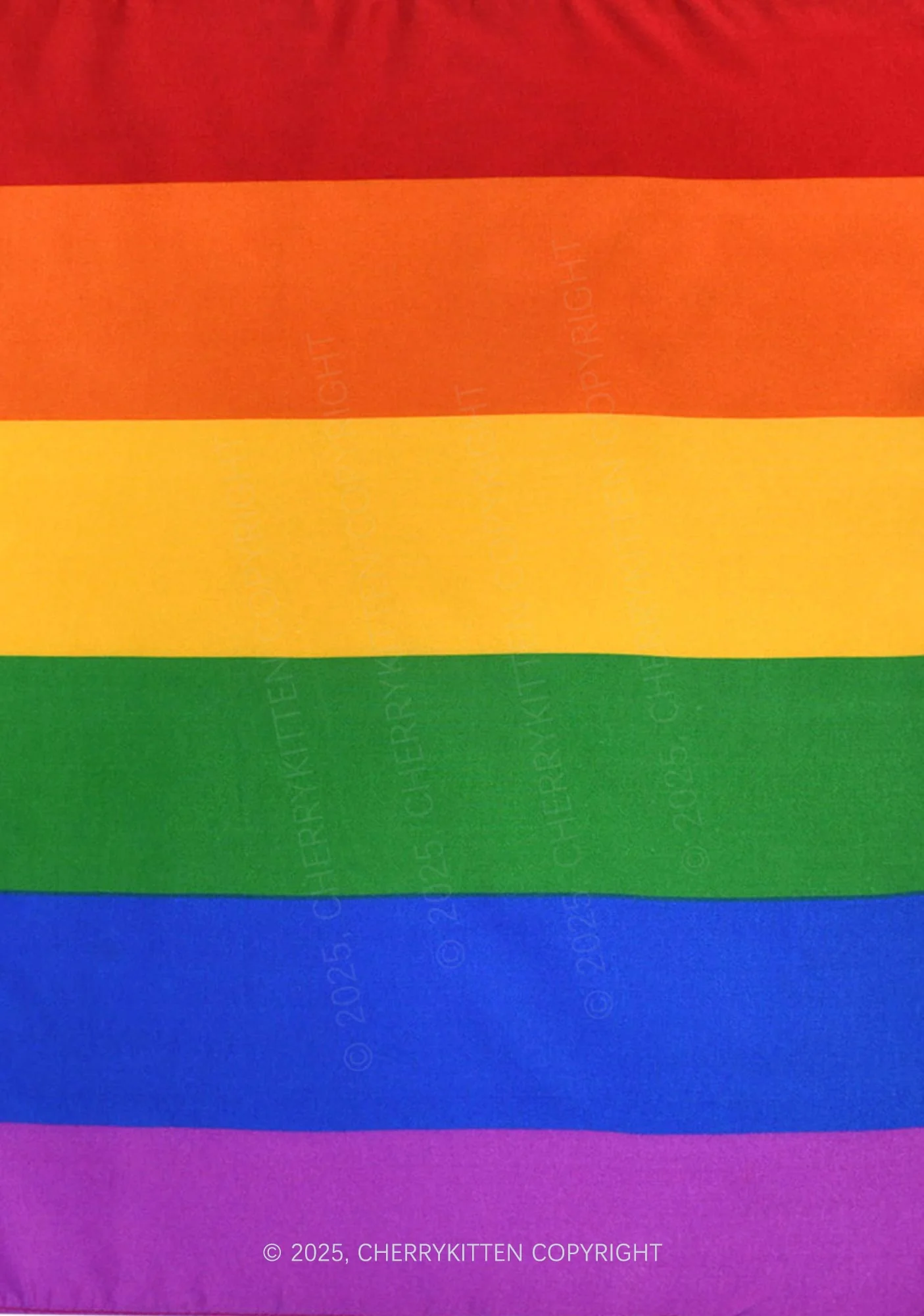 Bold  Stripe Rainbow Pride Y2K Square Bandana Cherrykitten - Image 3