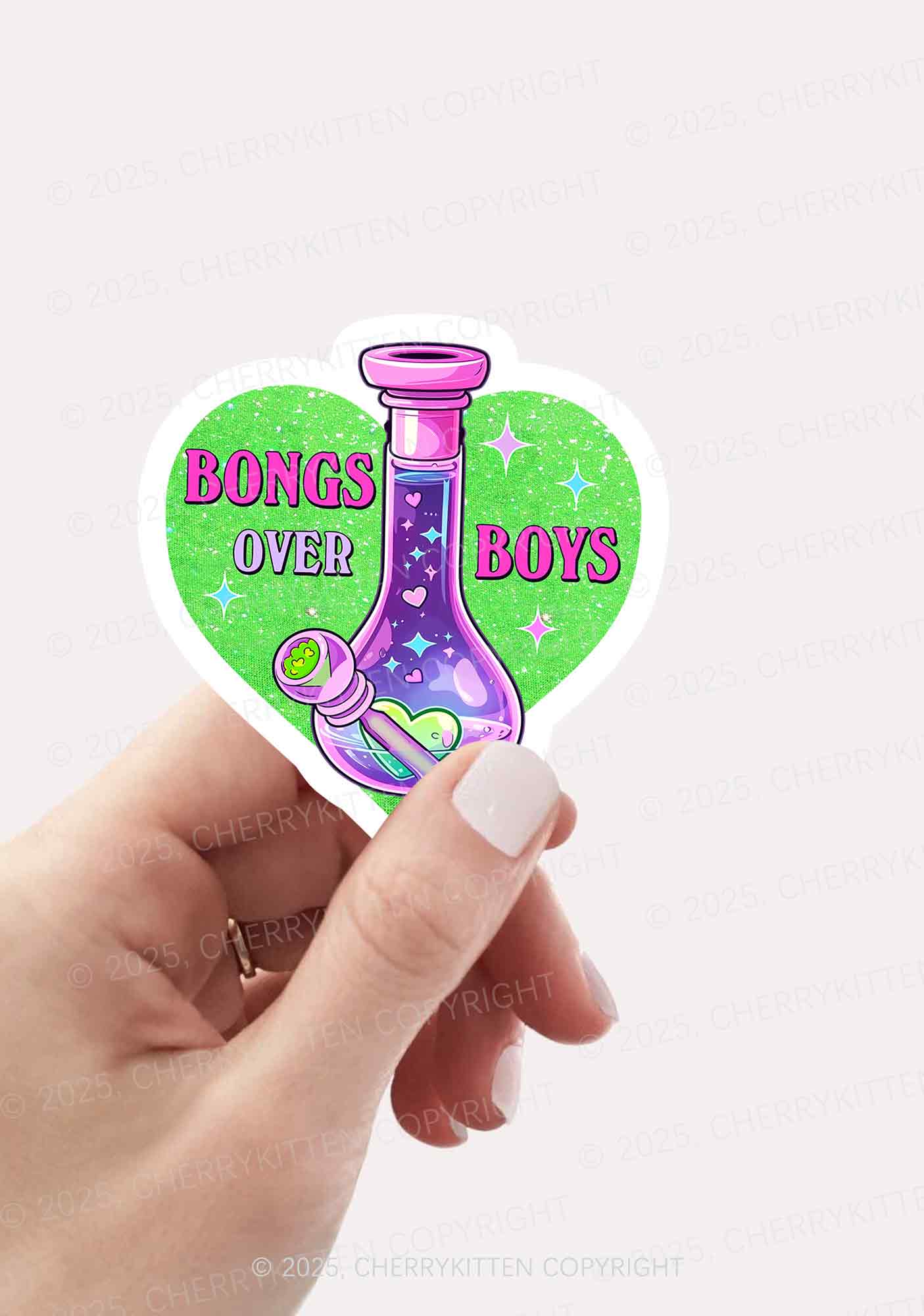 Bongs Over Boys 1Pc Y2K Sticker Cherrykitten - Image 2