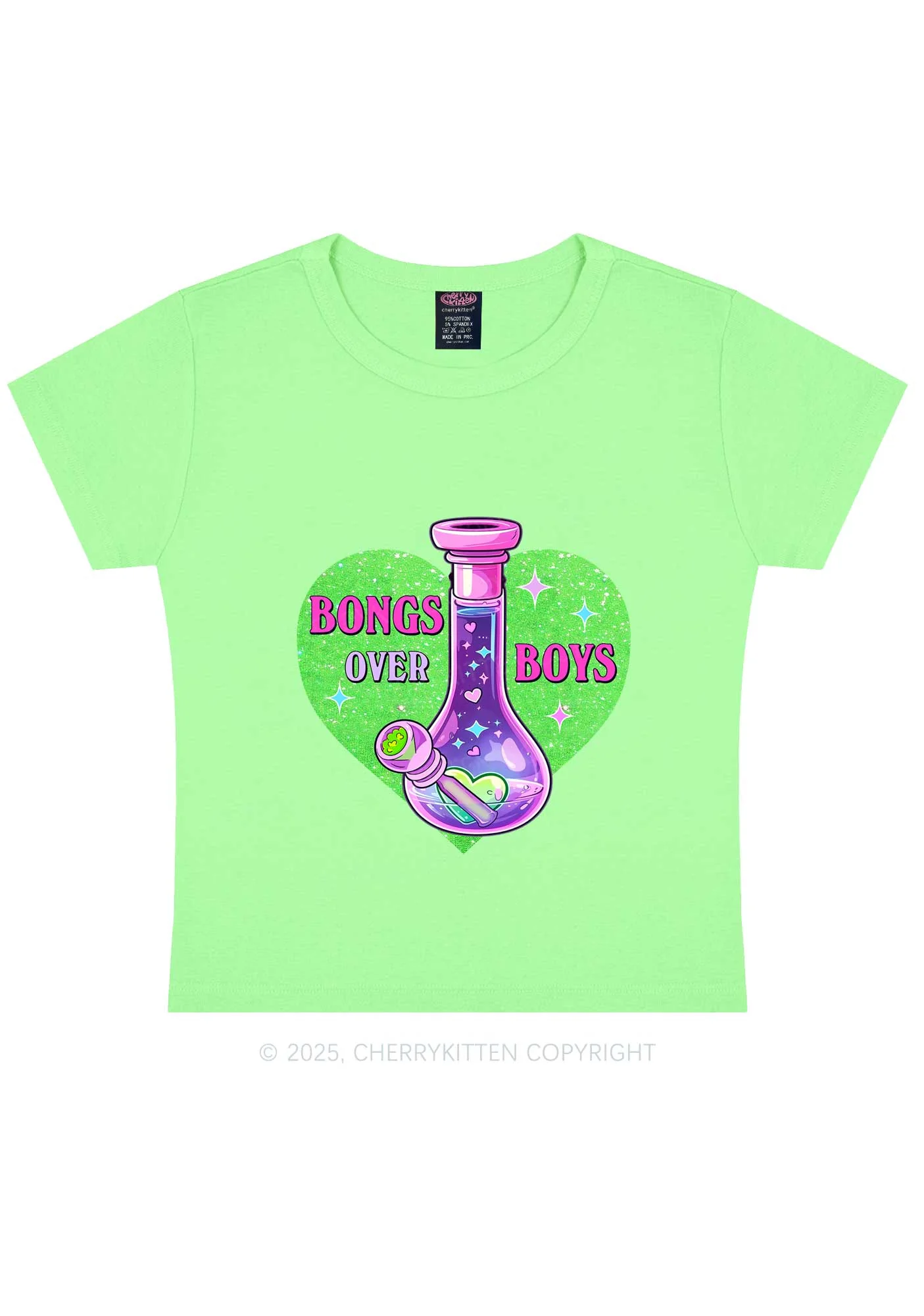 Bongs Over Boys Y2K Baby Tee Cherrykitten - Image 12
