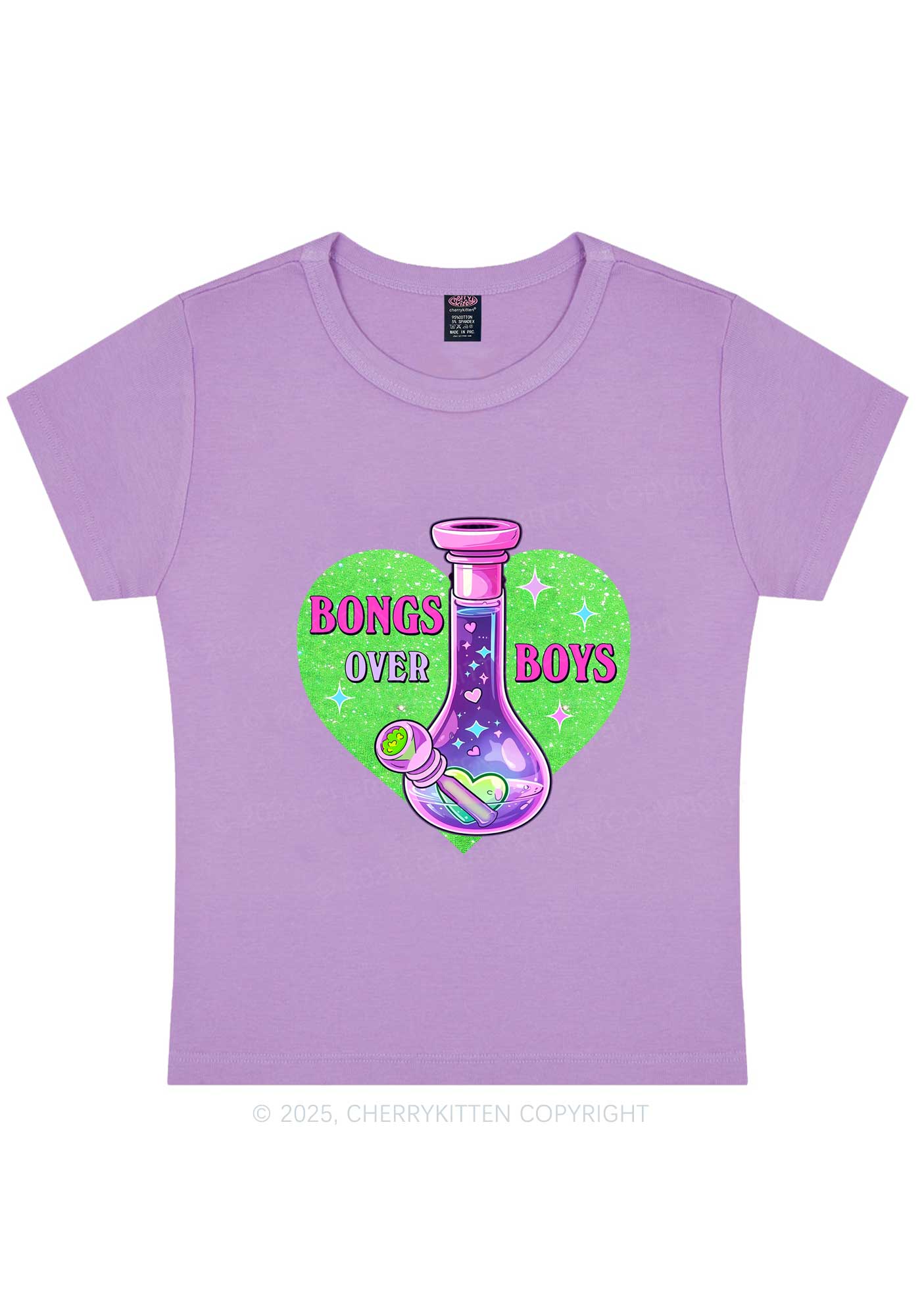 Bongs Over Boys Y2K Baby Tee Cherrykitten - Image 4