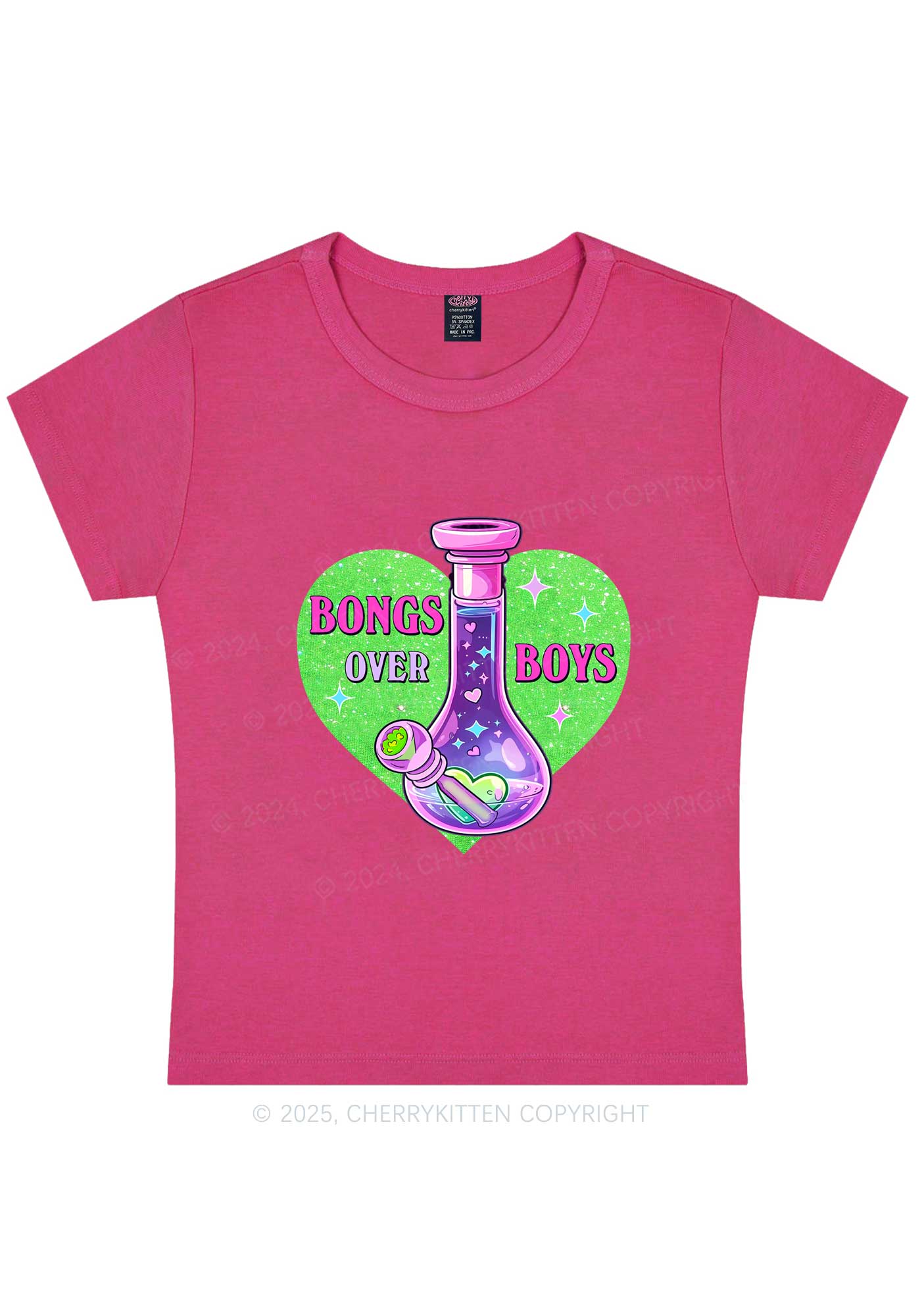 Bongs Over Boys Y2K Baby Tee Cherrykitten - Image 5