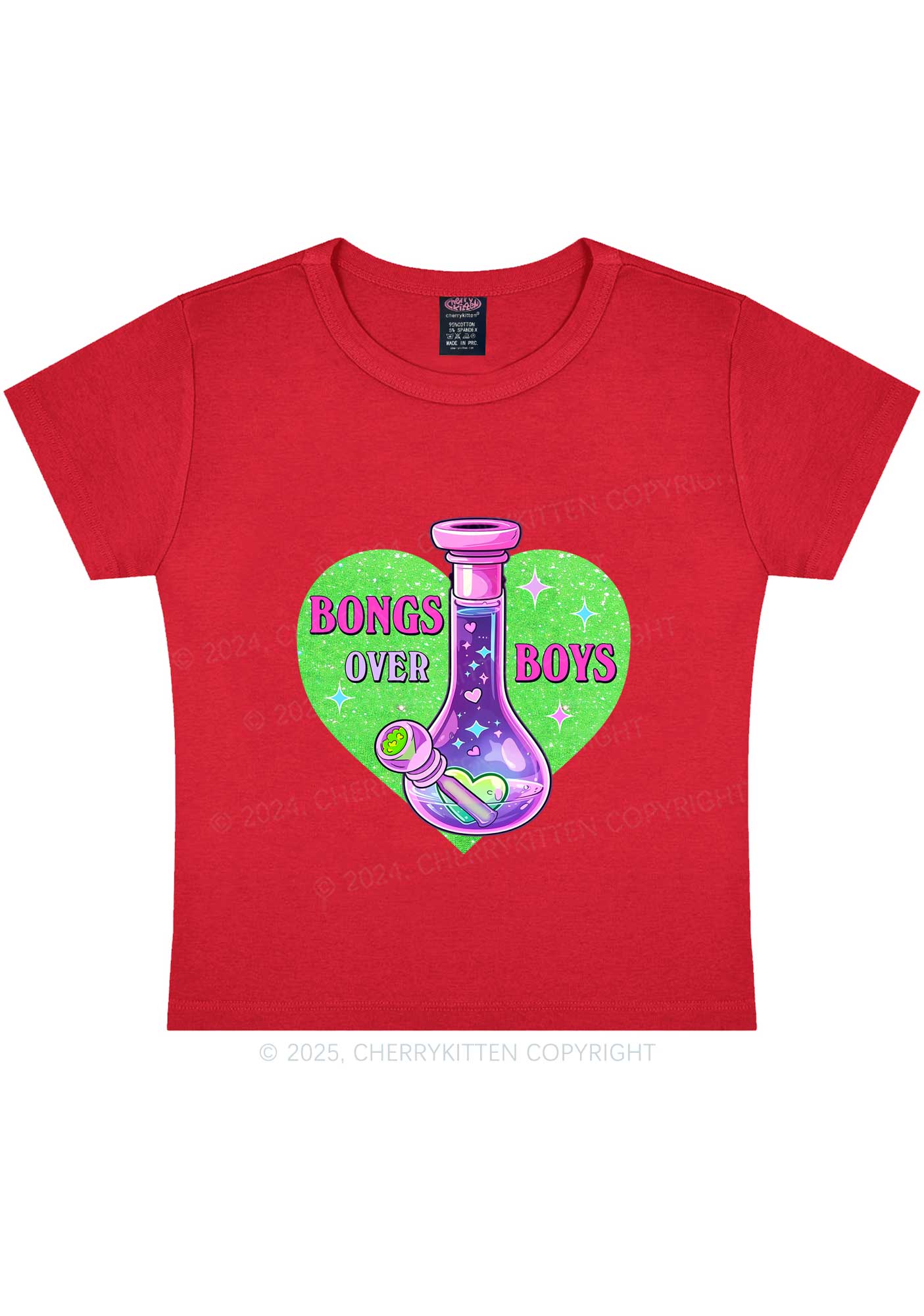 Bongs Over Boys Y2K Baby Tee Cherrykitten - Image 6