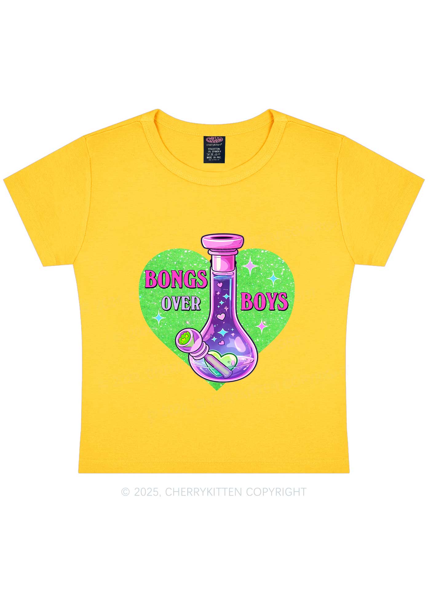 Bongs Over Boys Y2K Baby Tee Cherrykitten - Image 7