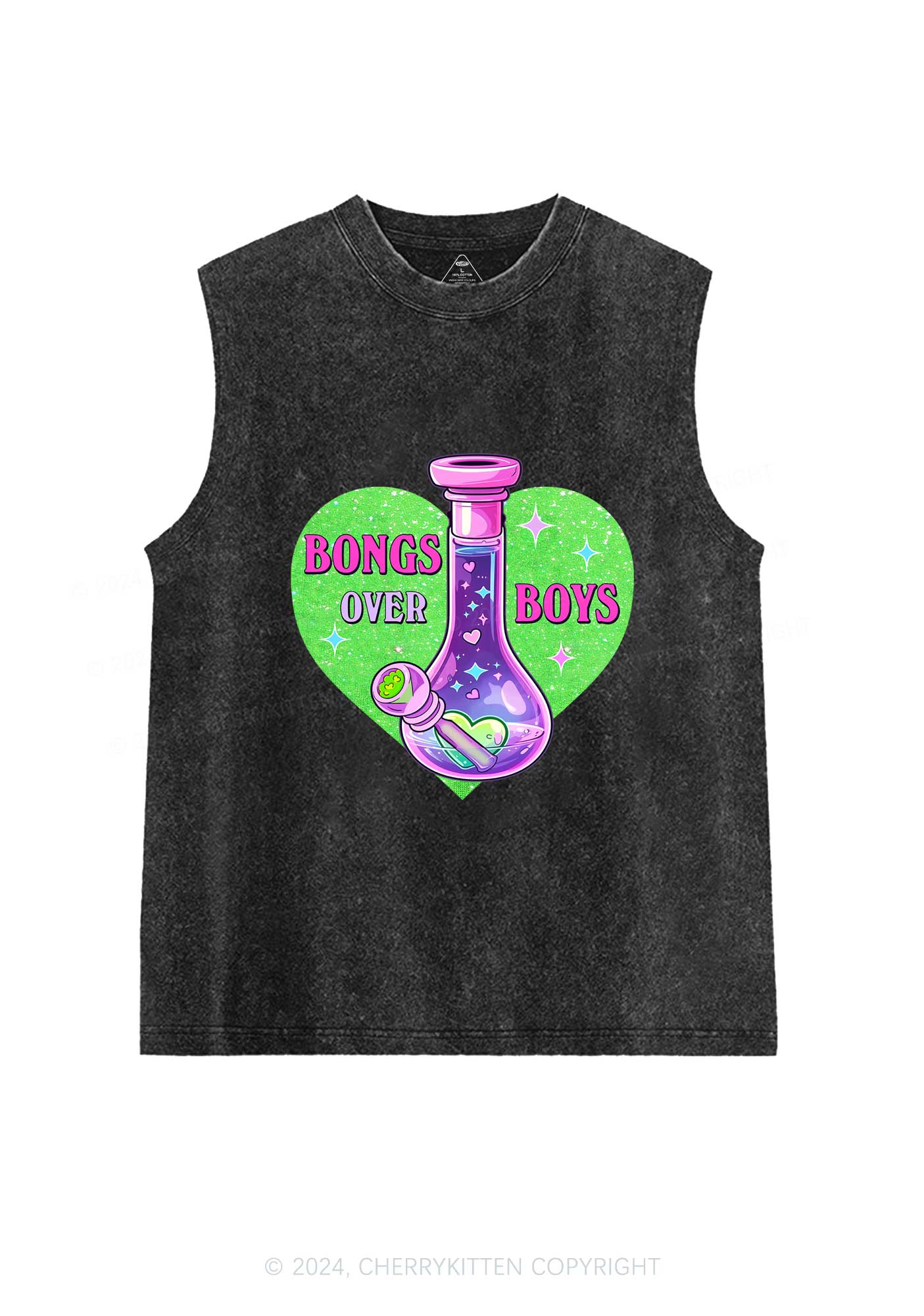 Bongs Over Boys Y2K Washed Tank Cherrykitten - Image 3