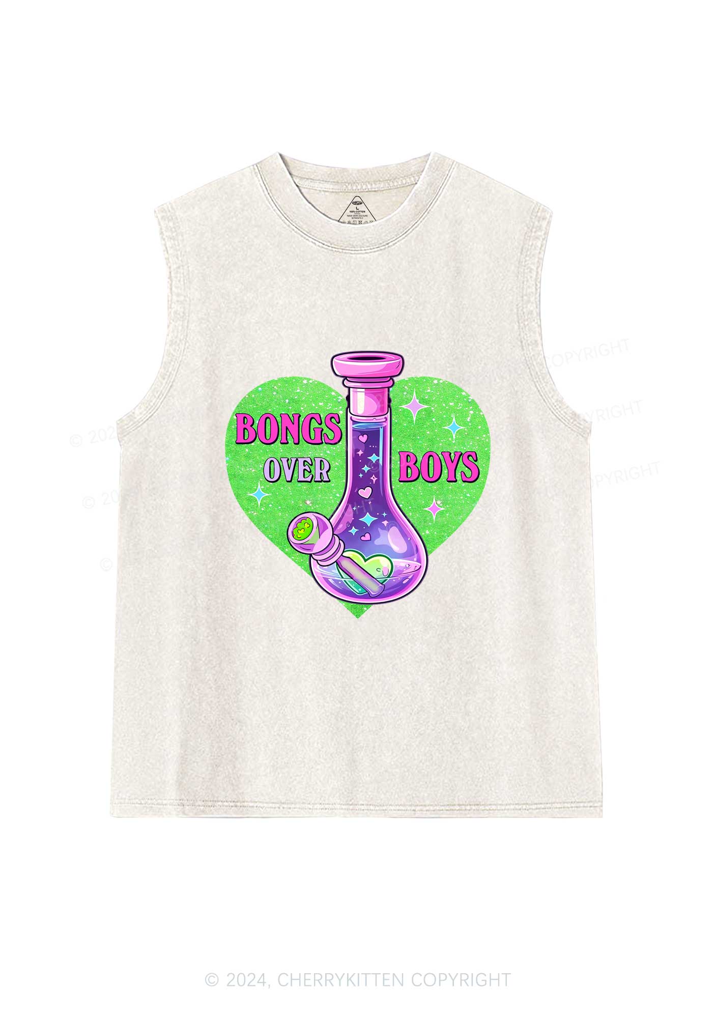 Bongs Over Boys Y2K Washed Tank Cherrykitten - Image 4