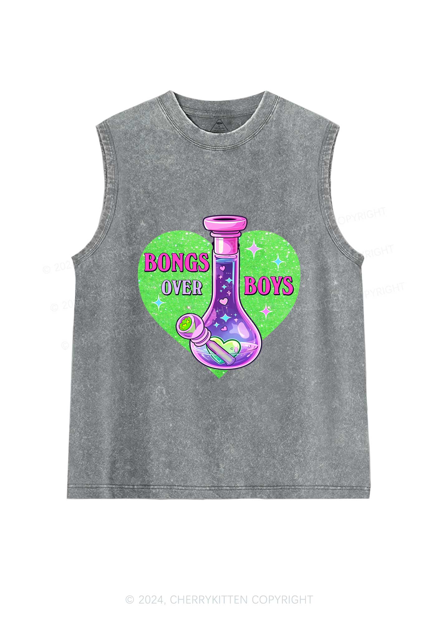 Bongs Over Boys Y2K Washed Tank Cherrykitten - Image 5