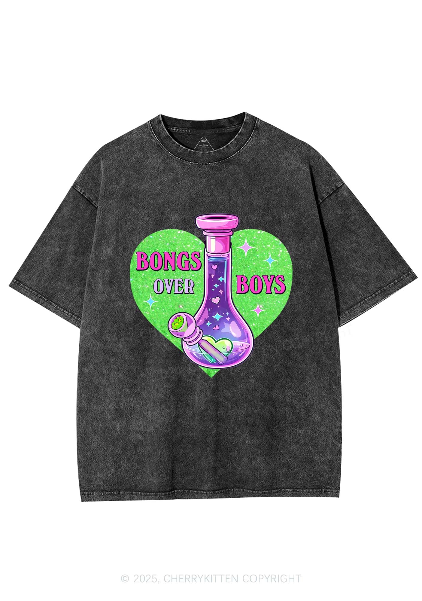 Bongs Over Boys Y2K Washed Tee Cherrykitten - Image 3