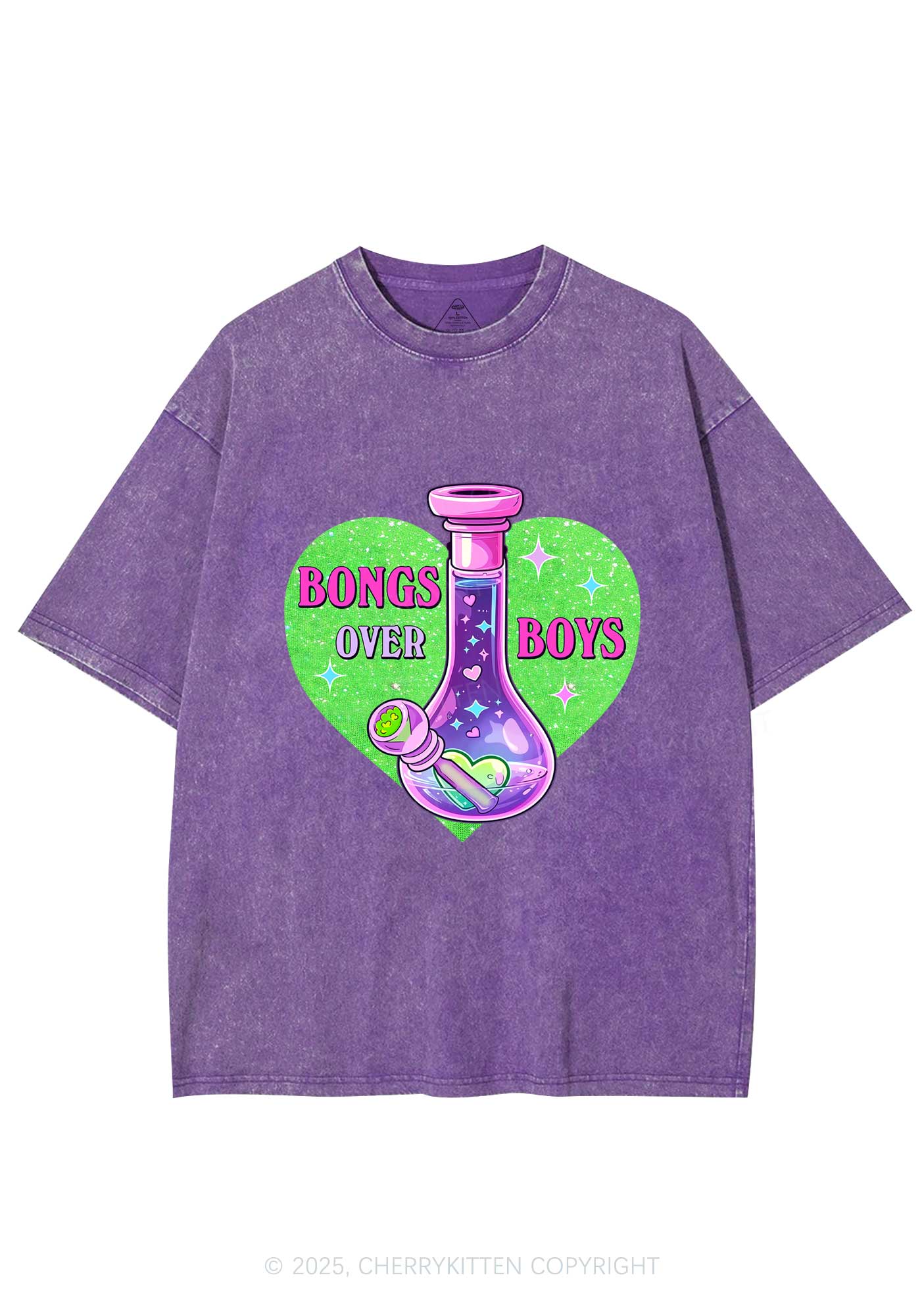 Bongs Over Boys Y2K Washed Tee Cherrykitten - Image 4