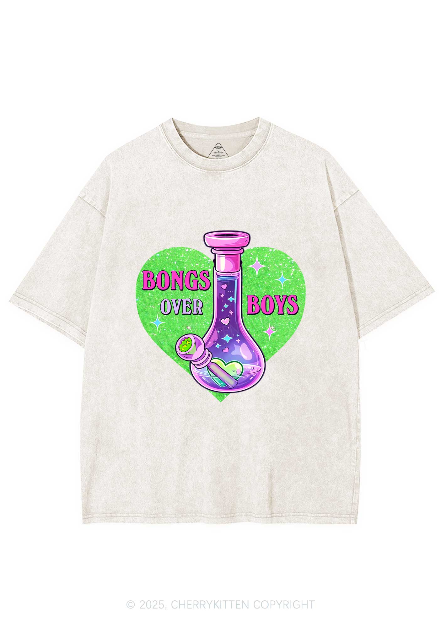 Bongs Over Boys Y2K Washed Tee Cherrykitten - Image 5