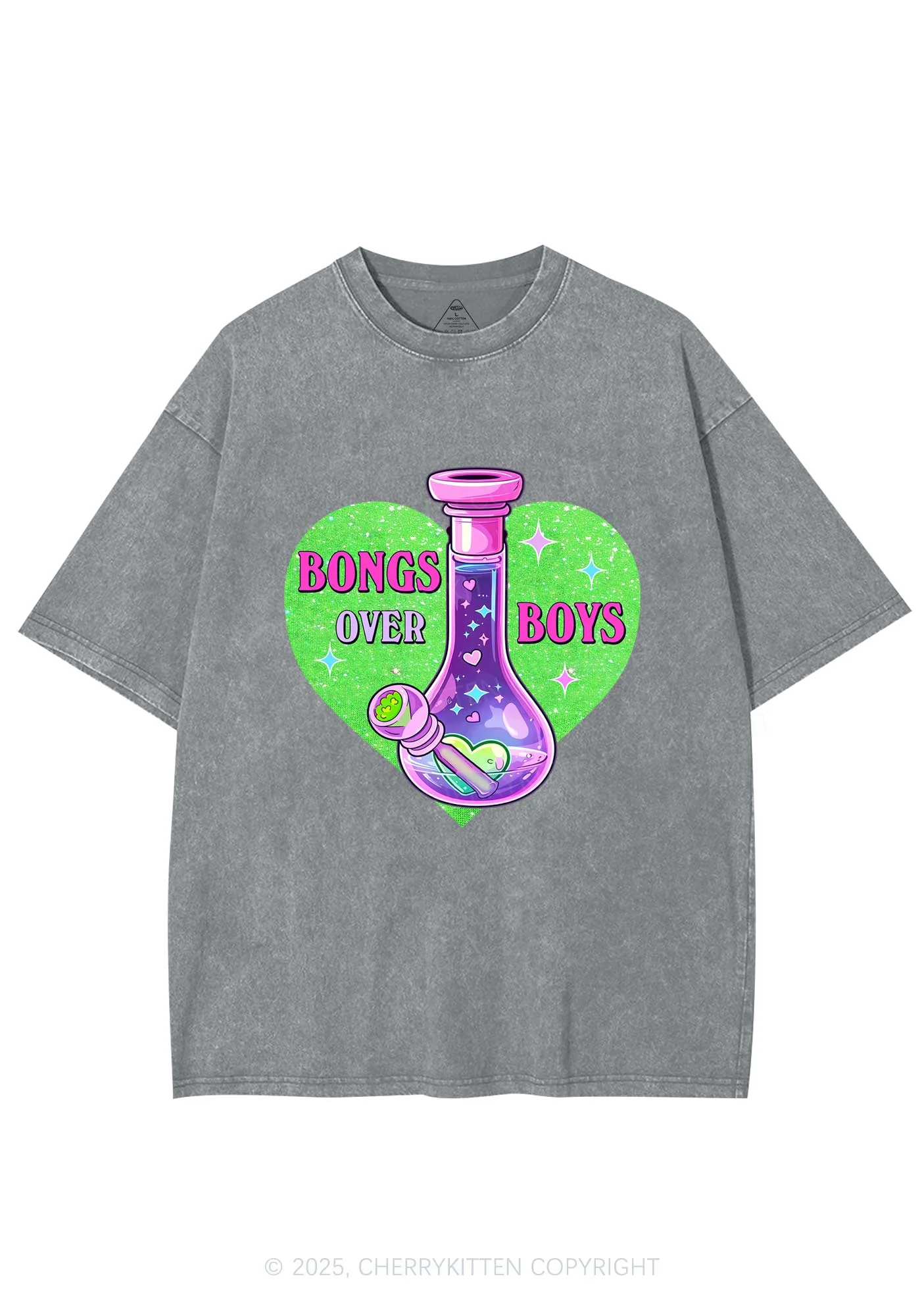 Bongs Over Boys Y2K Washed Tee Cherrykitten - Image 6