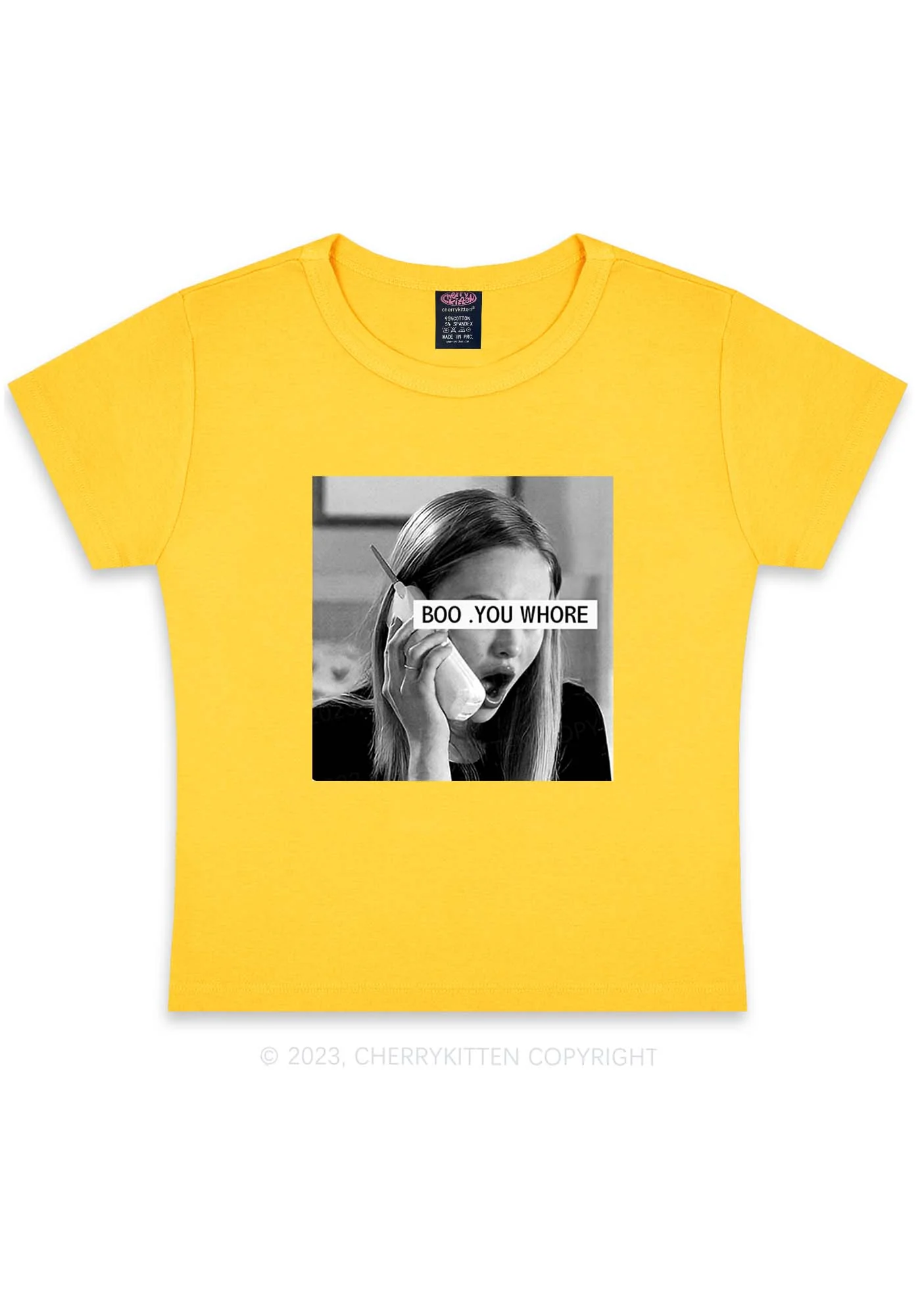 Boo You Hore Y2K Baby Tee Cherrykitten - Image 6