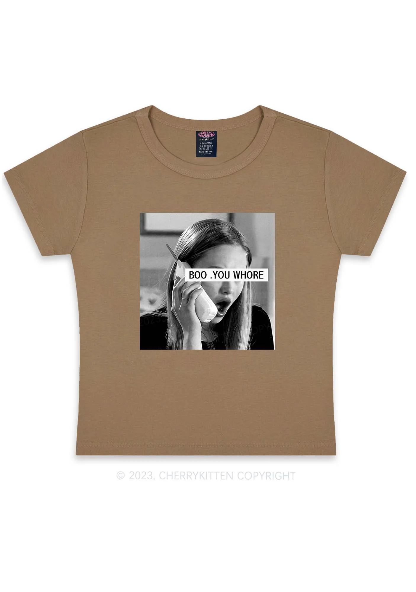 Boo You Hore Y2K Baby Tee Cherrykitten - Image 8