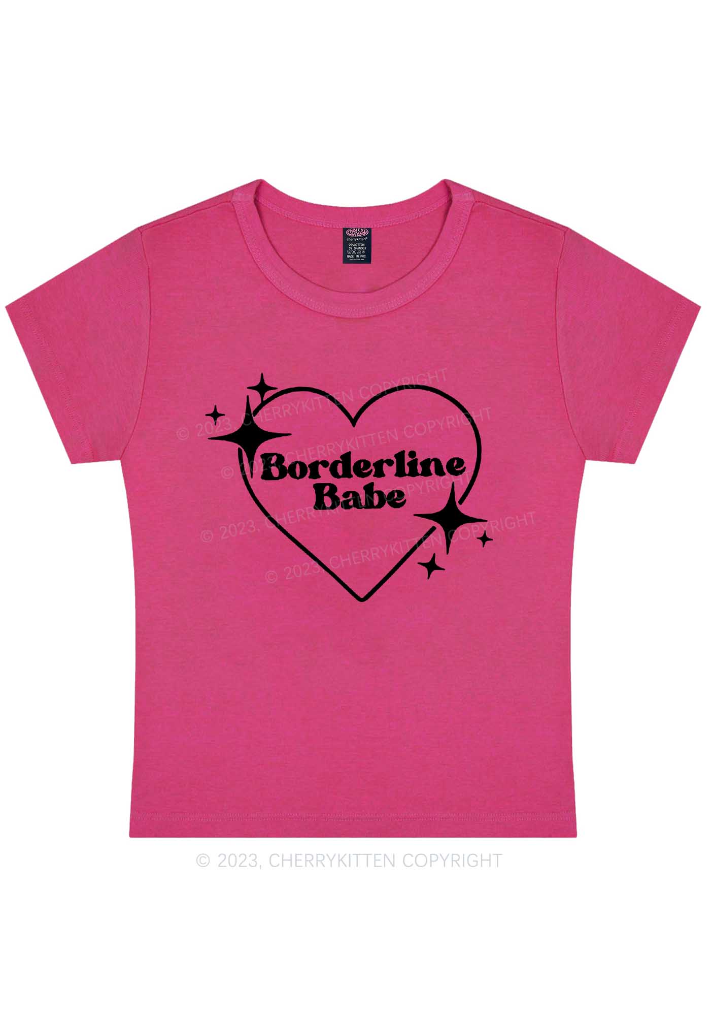 Borderline Personality Babe Y2K Baby Tee Cherrykitten - Image 5