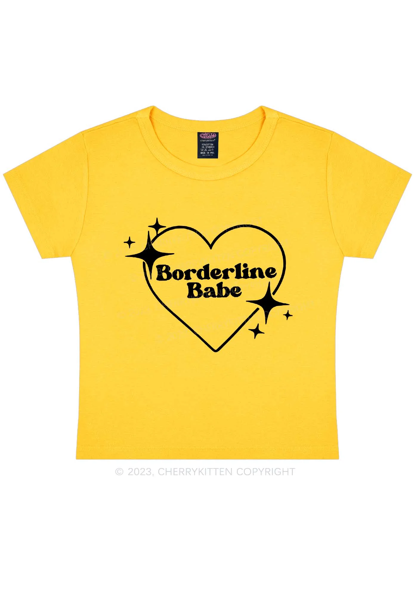 Borderline Personality Babe Y2K Baby Tee Cherrykitten - Image 6