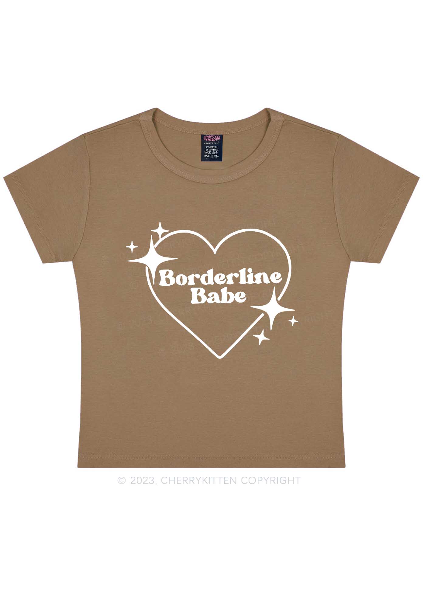 Borderline Personality Babe Y2K Baby Tee Cherrykitten - Image 8
