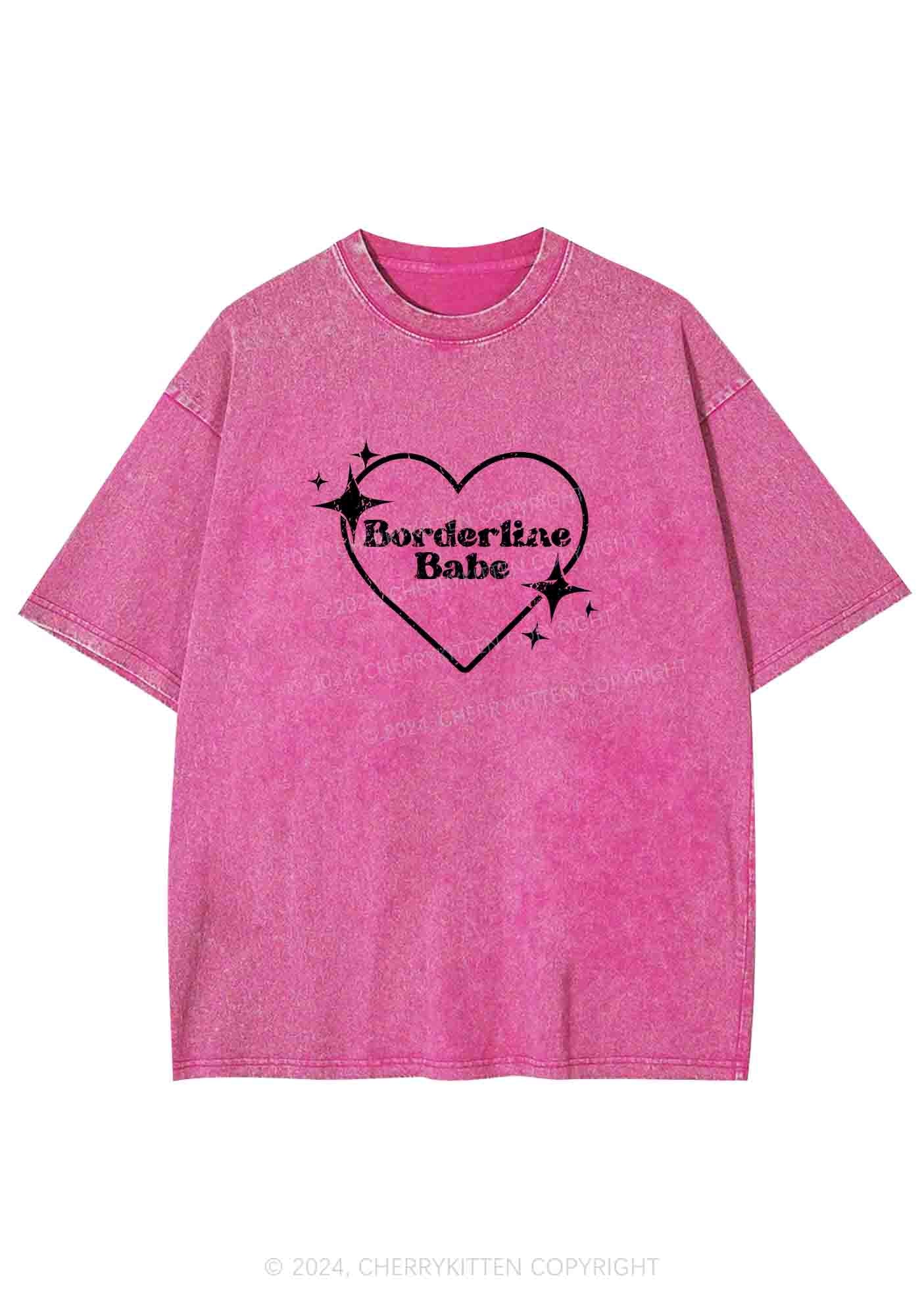 Borderline Personality Babe Y2K Washed Tee Cherrykitten - Image 3