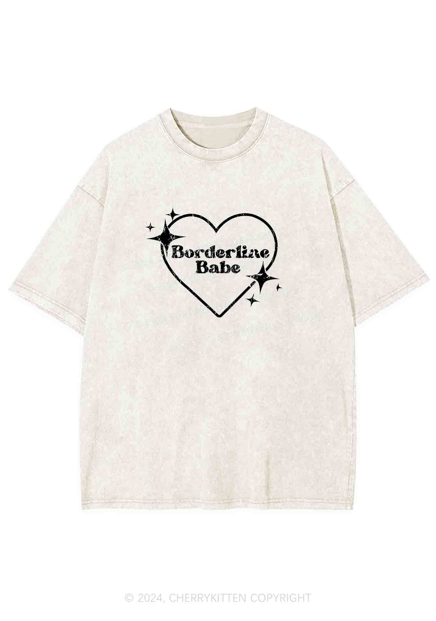 Borderline Personality Babe Y2K Washed Tee Cherrykitten - Image 4