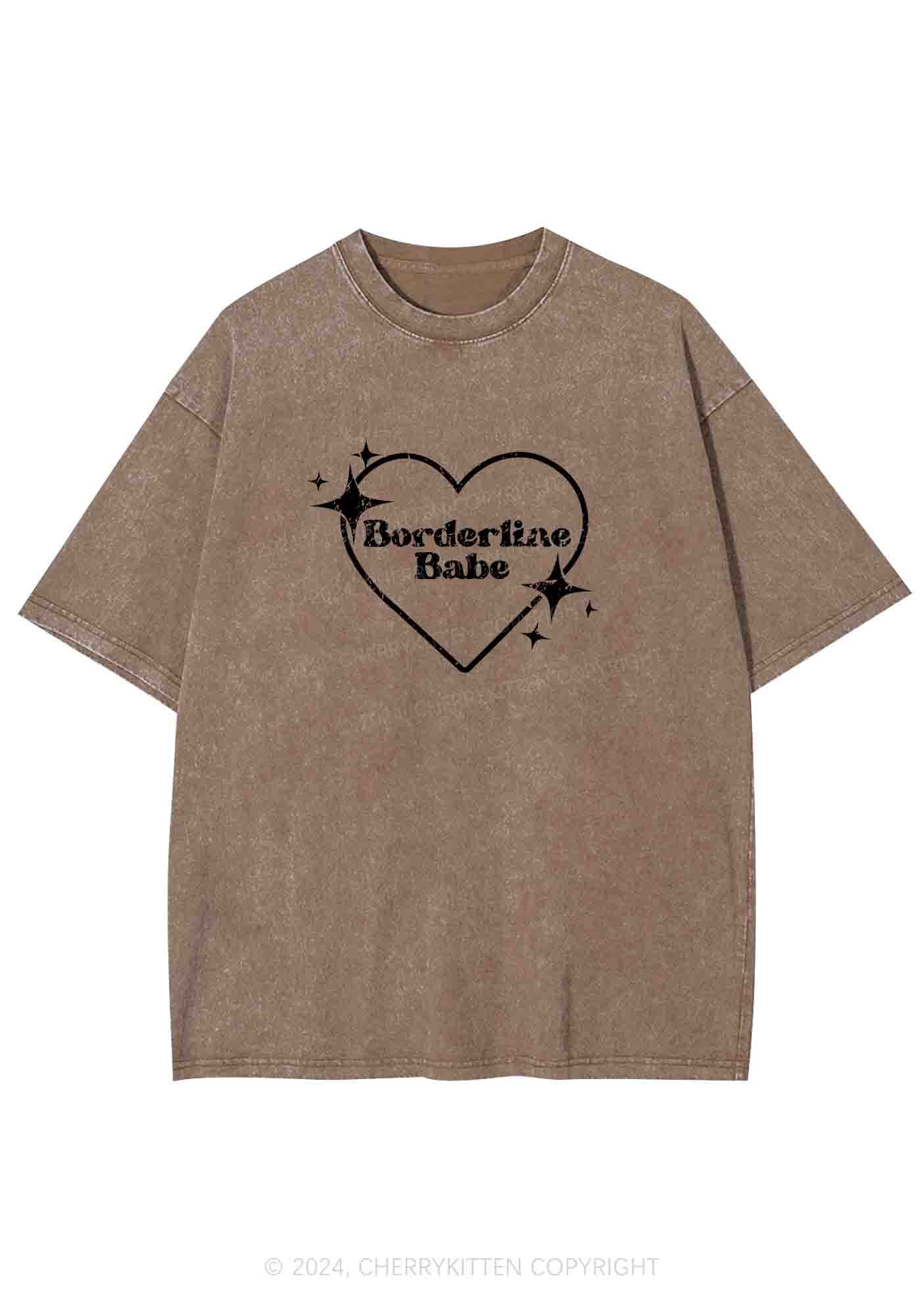 Borderline Personality Babe Y2K Washed Tee Cherrykitten - Image 6