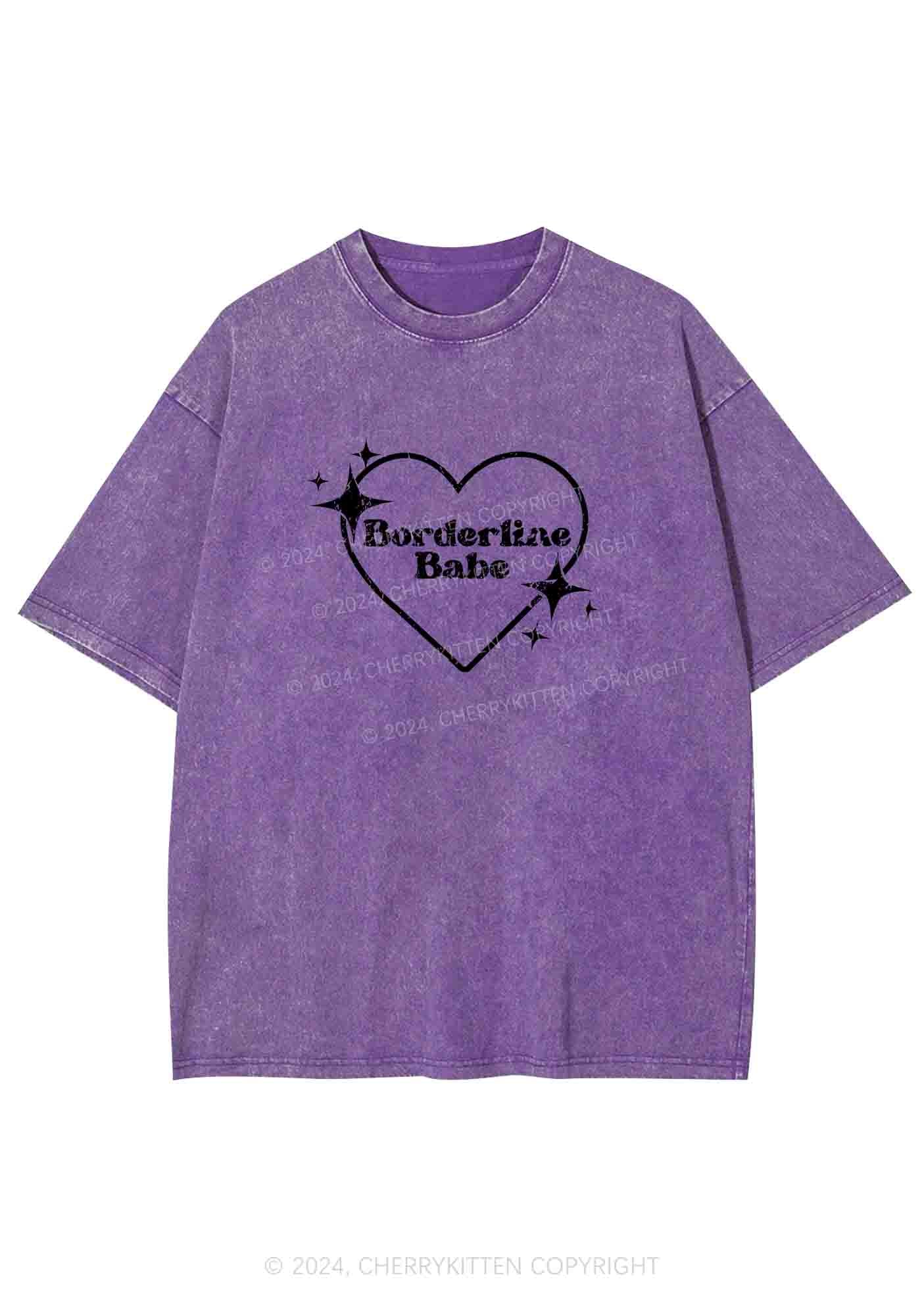 Borderline Personality Babe Y2K Washed Tee Cherrykitten - Image 7