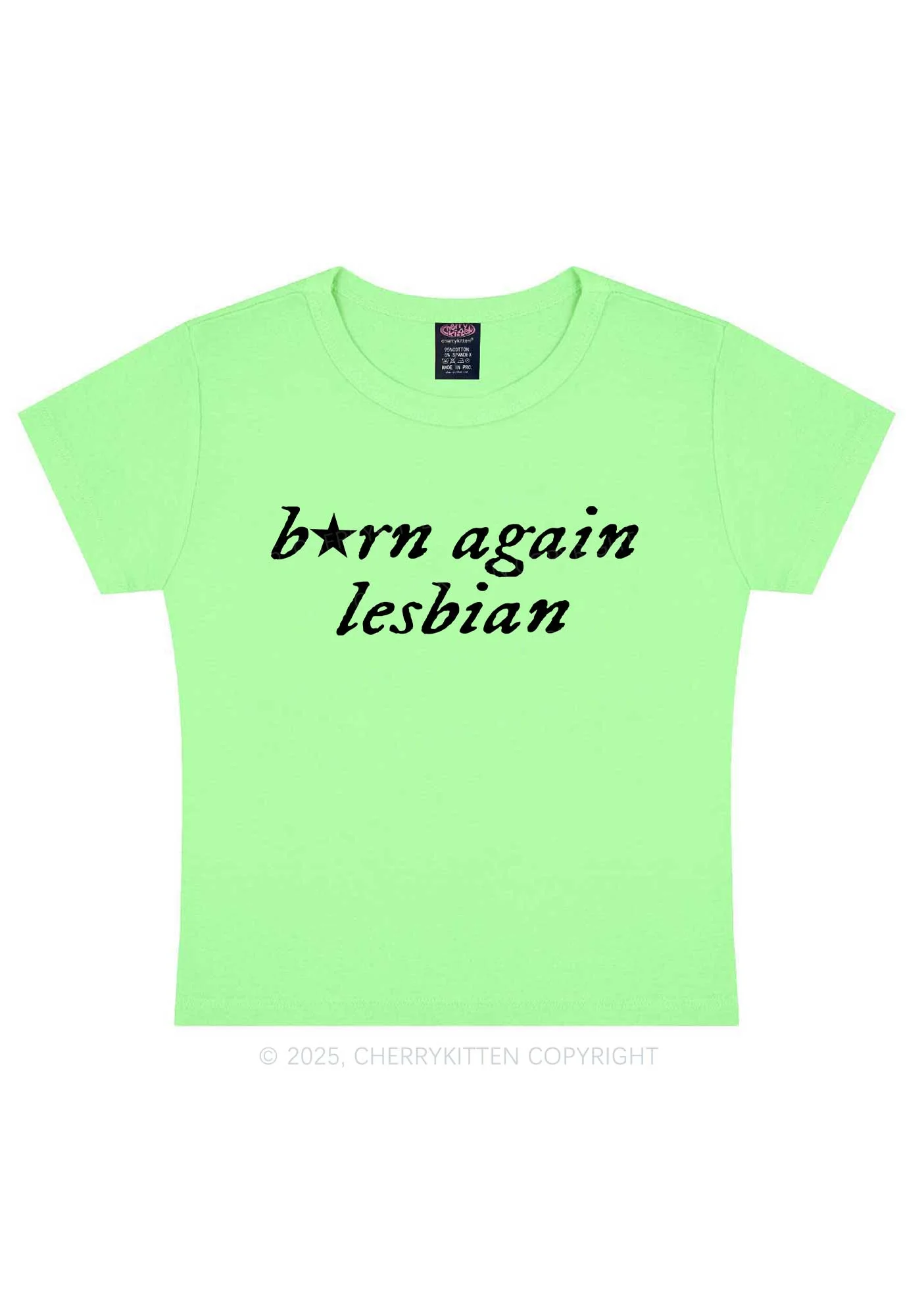 Born Again Lesbian Y2K Baby Tee Cherrykitten - Image 13
