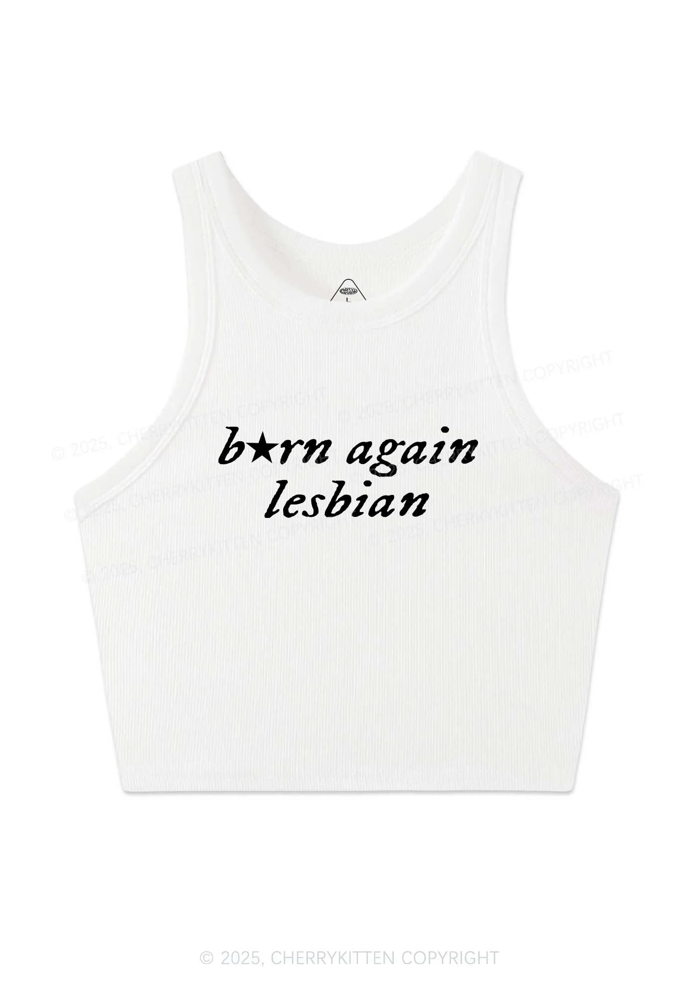 Born Again Lesbian Y2K Crop Tank Top Cherrykitten - Image 3