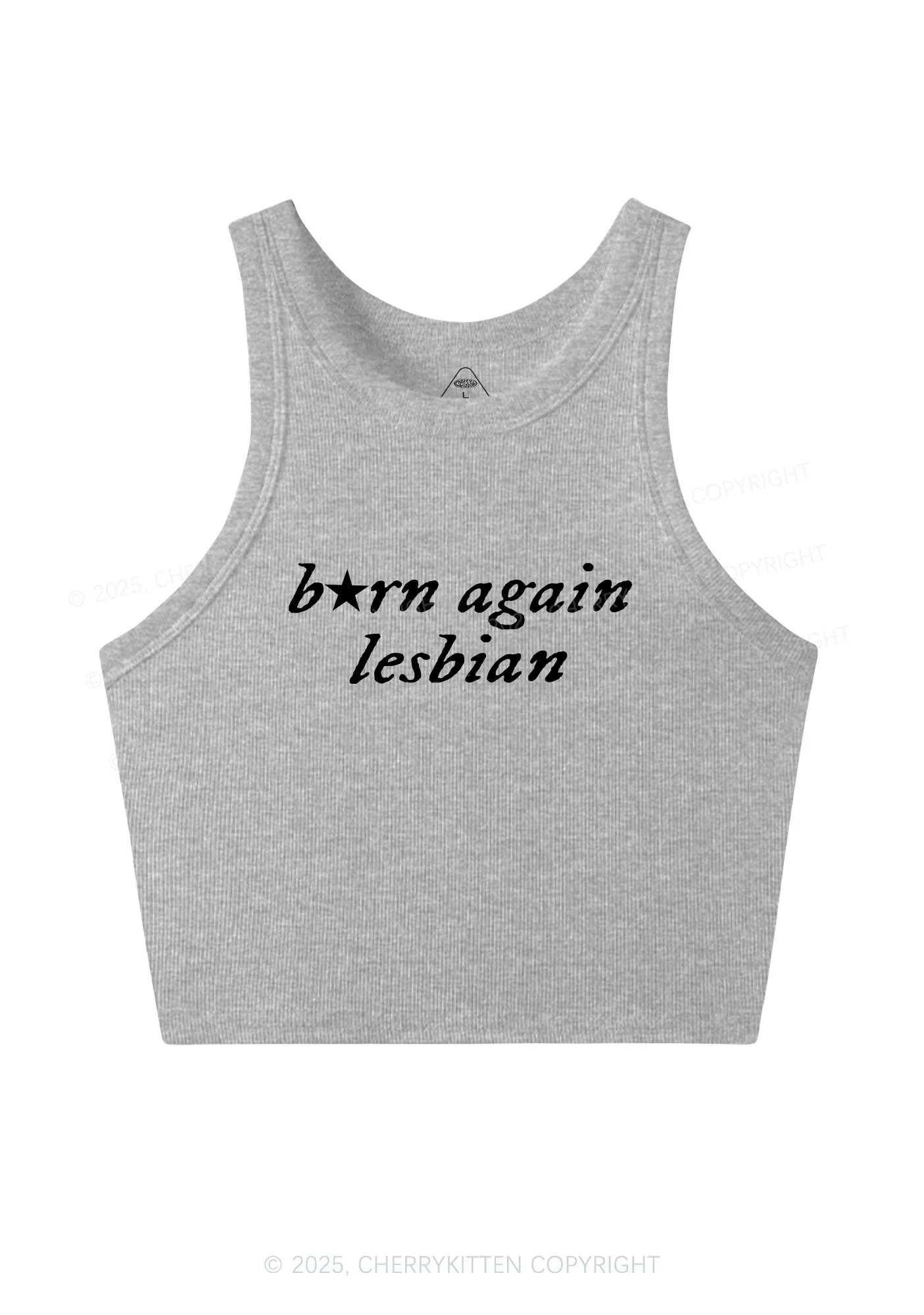 Born Again Lesbian Y2K Crop Tank Top Cherrykitten - Image 4