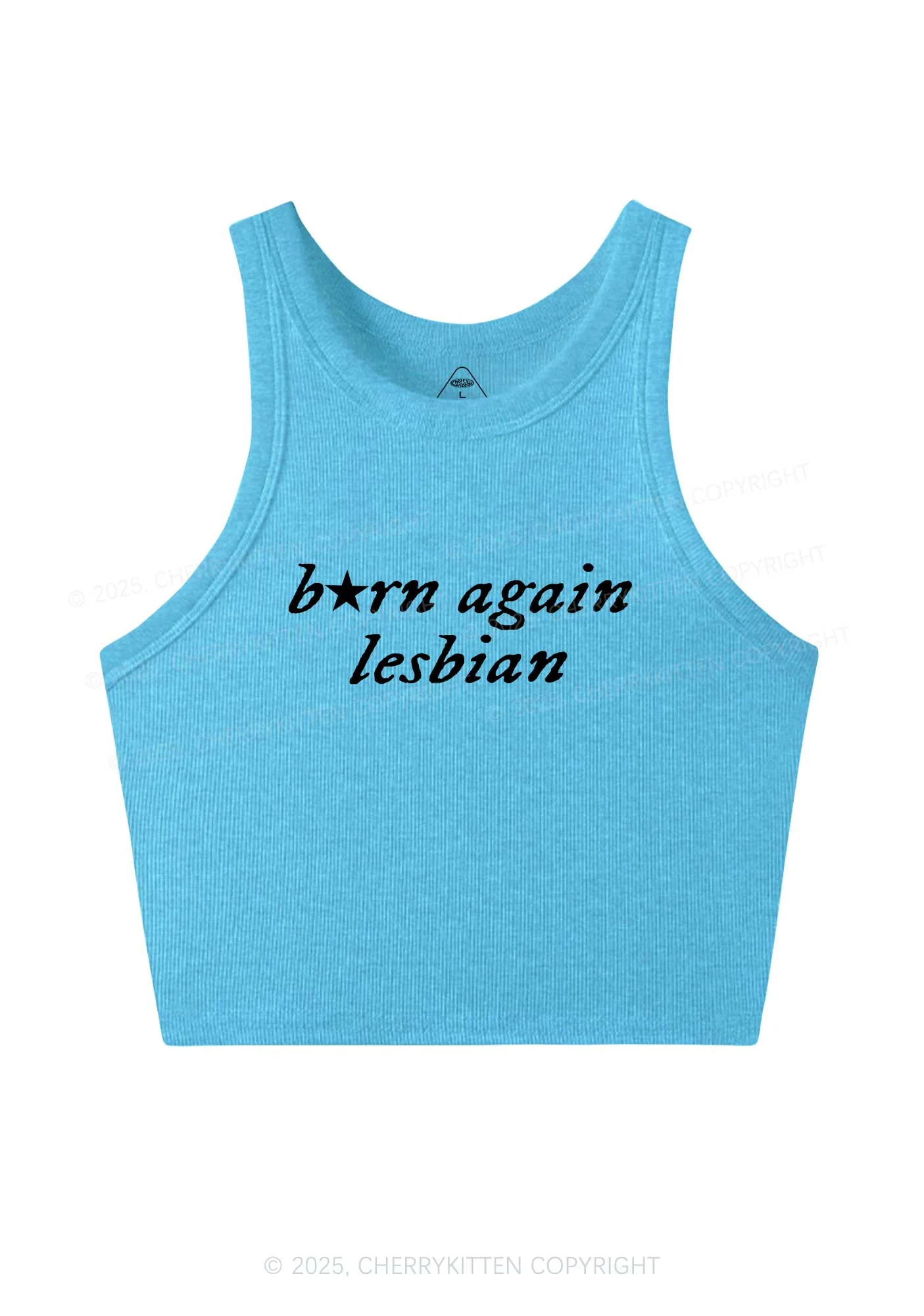 Born Again Lesbian Y2K Crop Tank Top Cherrykitten - Image 5