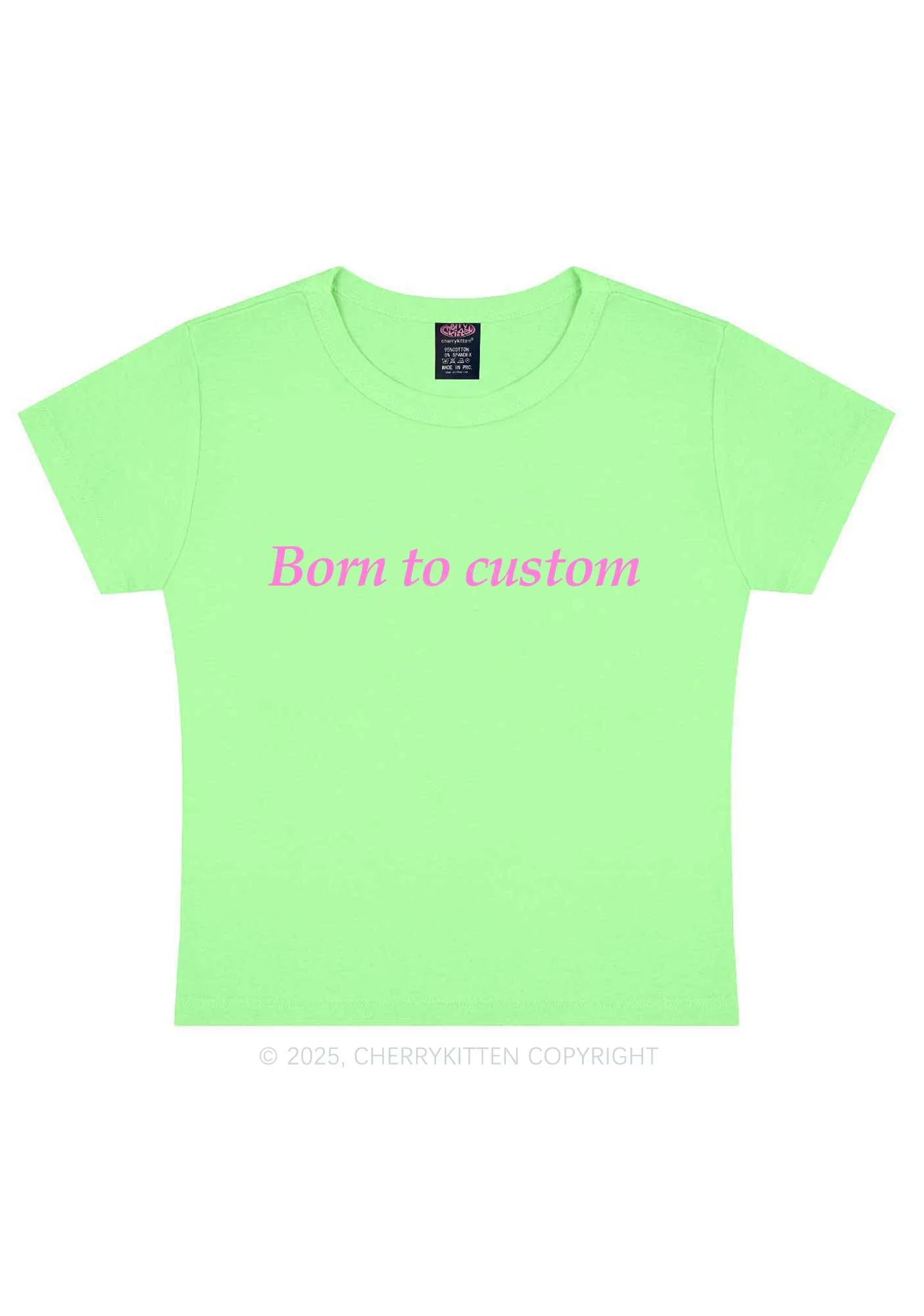 Born To Custom Y2K Baby Tee Cherrykitten - Image 10