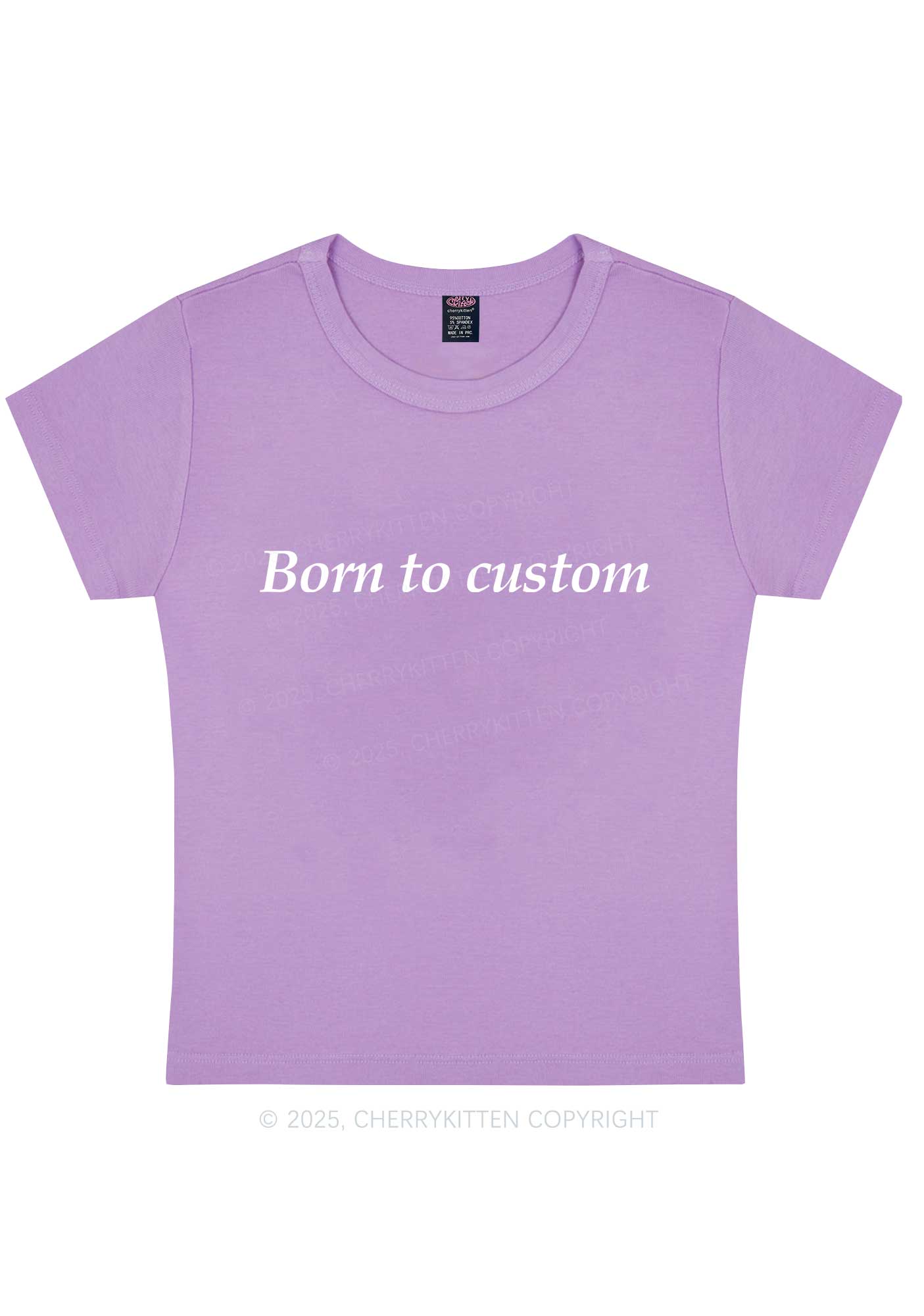 Born To Custom Y2K Baby Tee Cherrykitten - Image 5