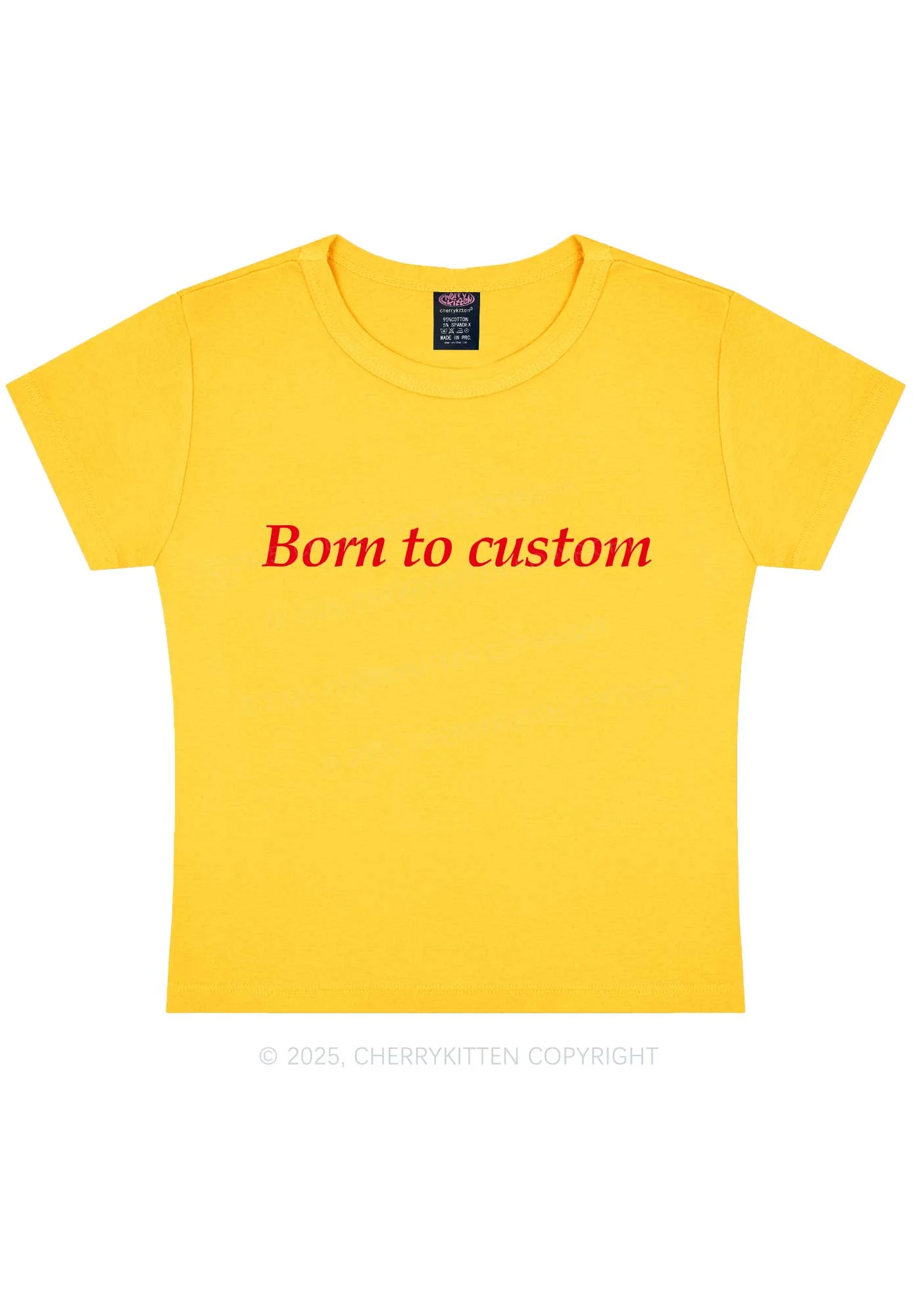 Born To Custom Y2K Baby Tee Cherrykitten - Image 7