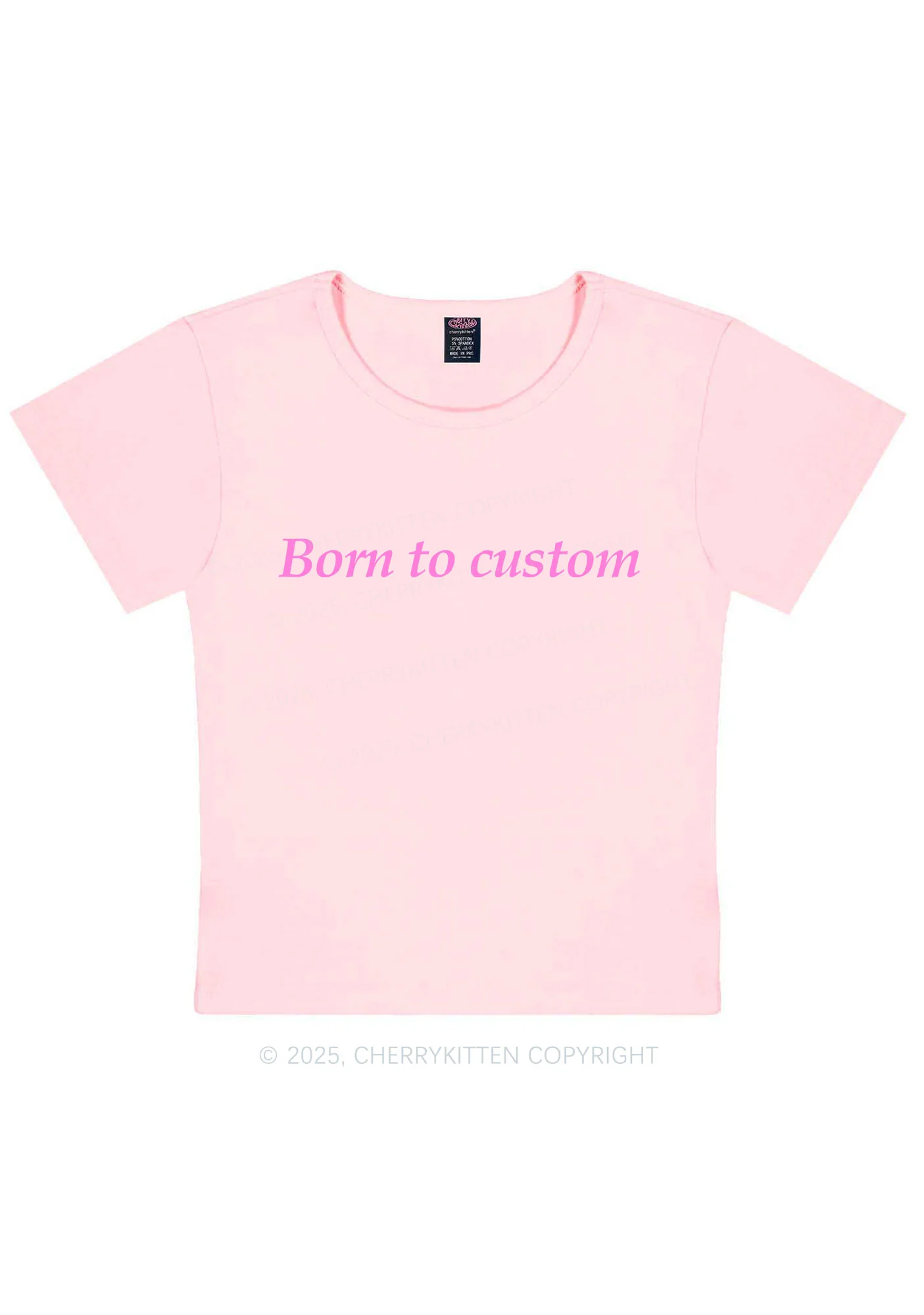 Born To Custom Y2K Baby Tee Cherrykitten - Image 9