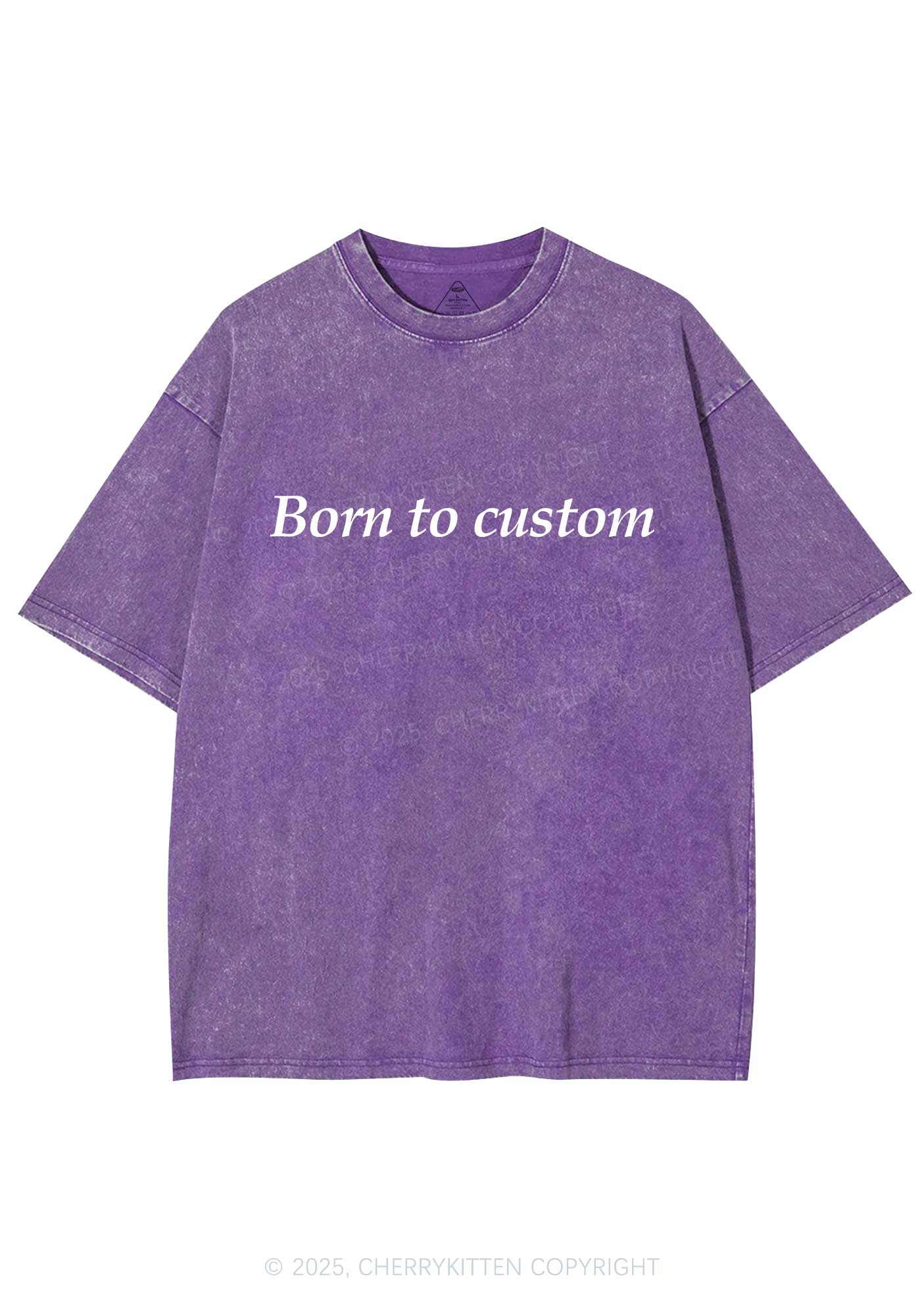 Born To Custom Y2K Shirts Washed Tee Cherrykitten - Image 5