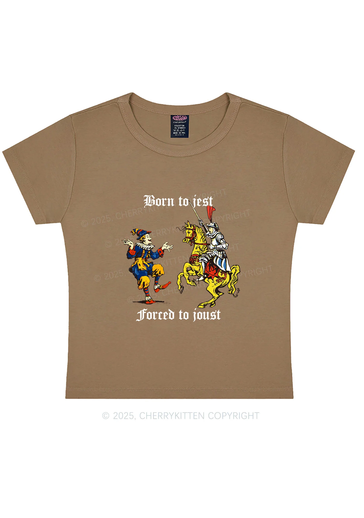 Born to Jest Forced to Joust Y2K Baby Tee Cherrykitten - Image 10