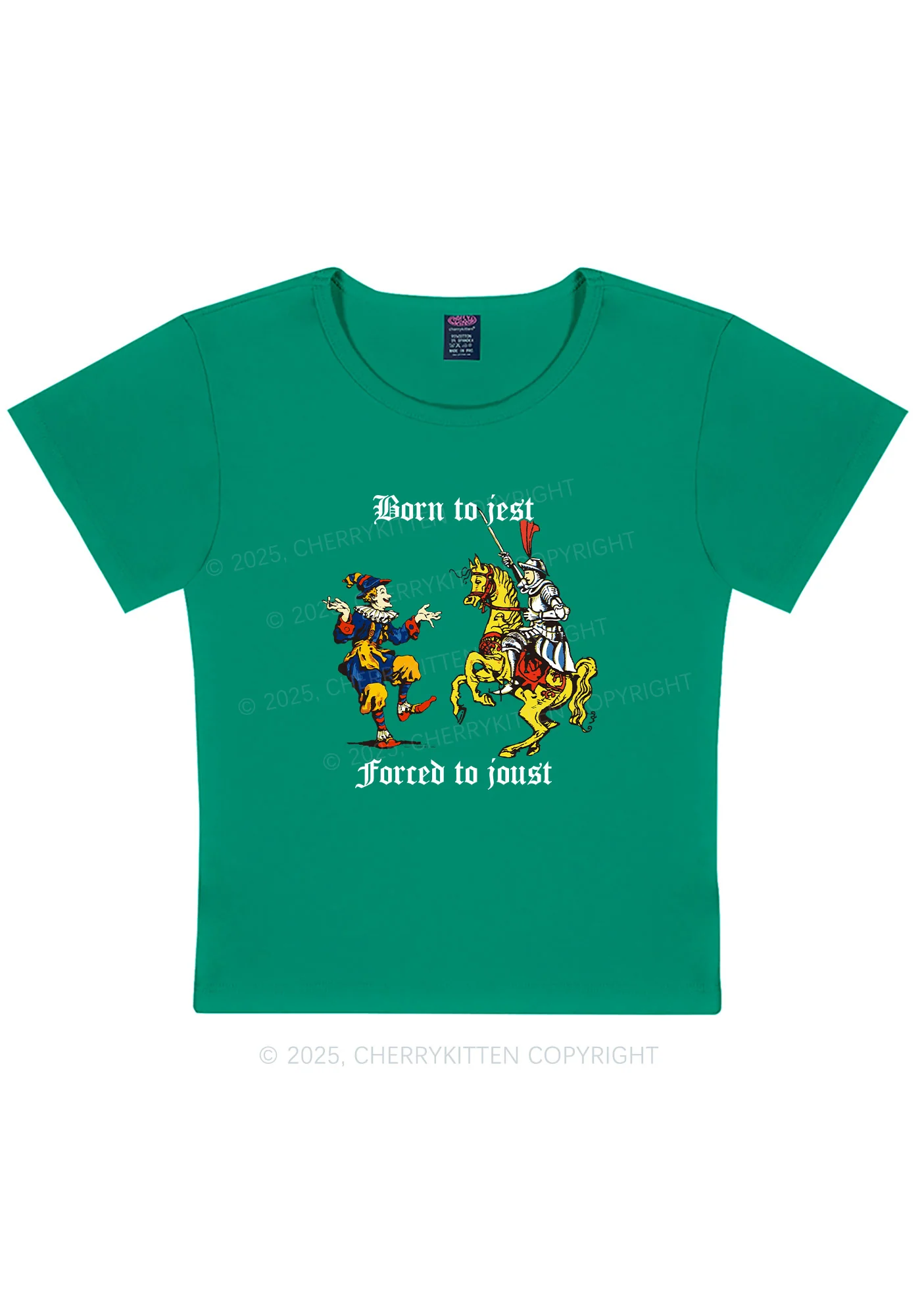 Born to Jest Forced to Joust Y2K Baby Tee Cherrykitten - Image 11