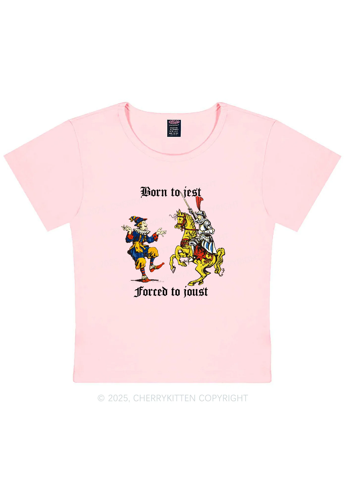 Born to Jest Forced to Joust Y2K Baby Tee Cherrykitten - Image 12