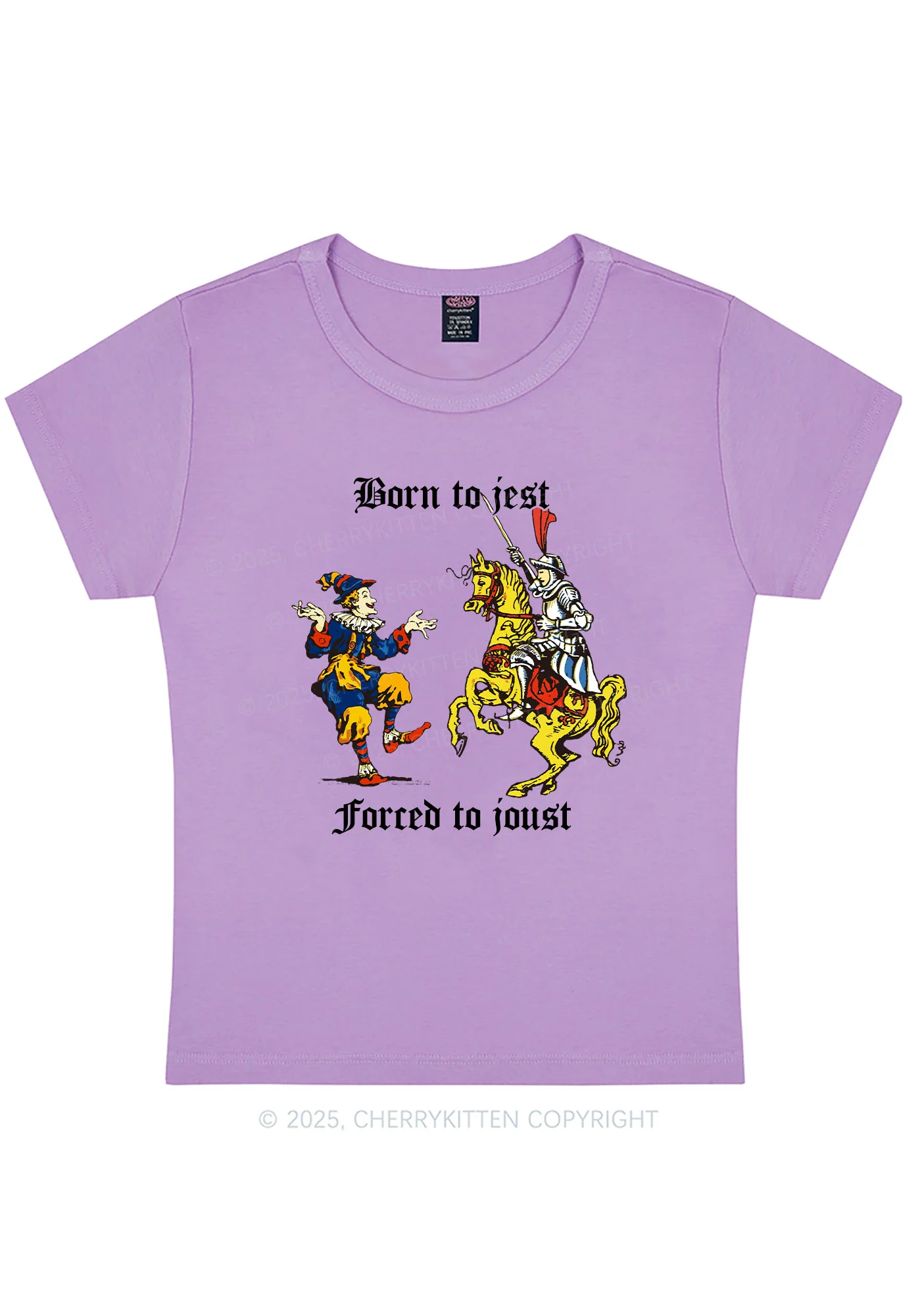 Born to Jest Forced to Joust Y2K Baby Tee Cherrykitten - Image 8