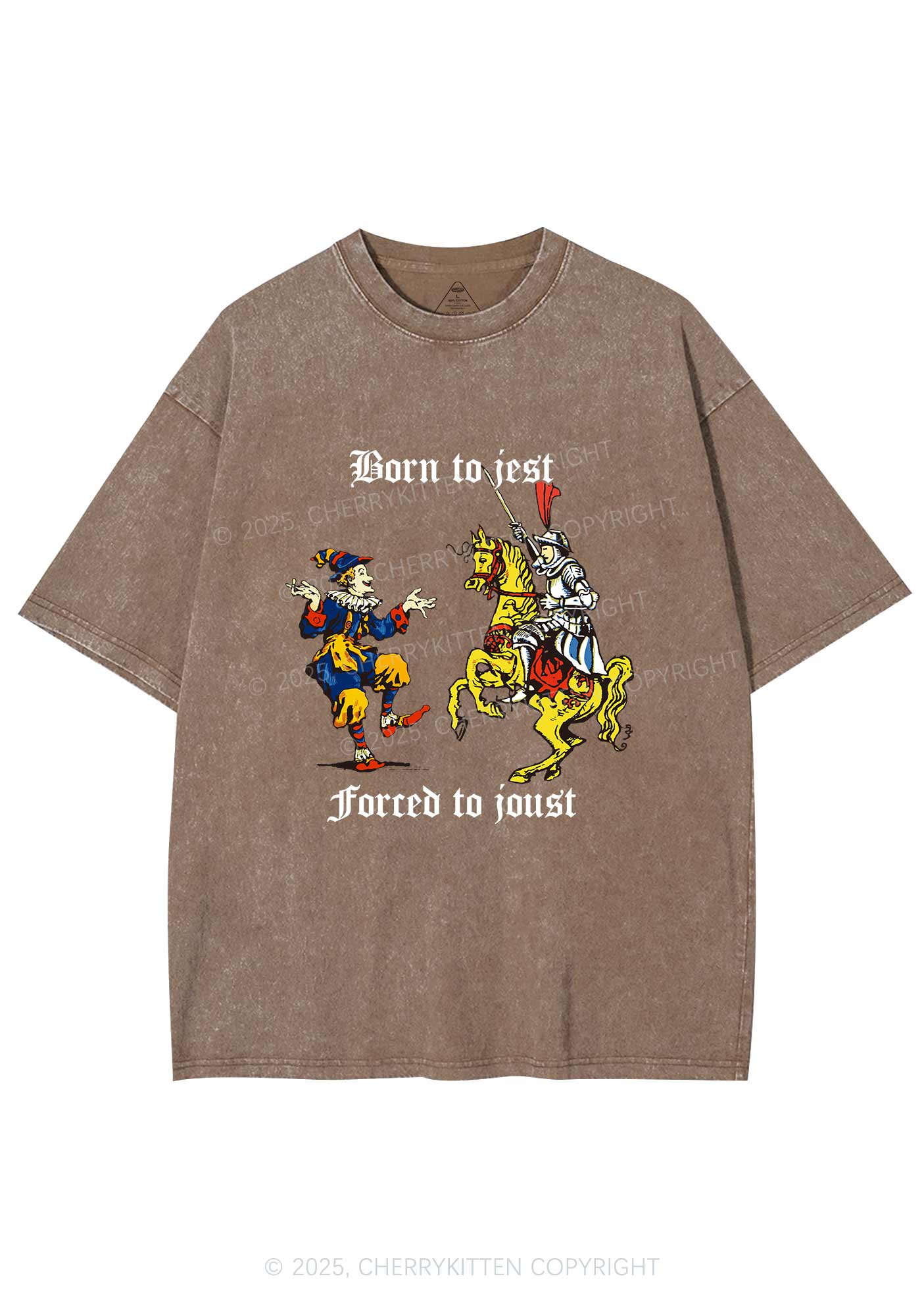 Born to Jest Forced to Joust Y2K Shirts Washed Tee Cherrykitten - Image 6