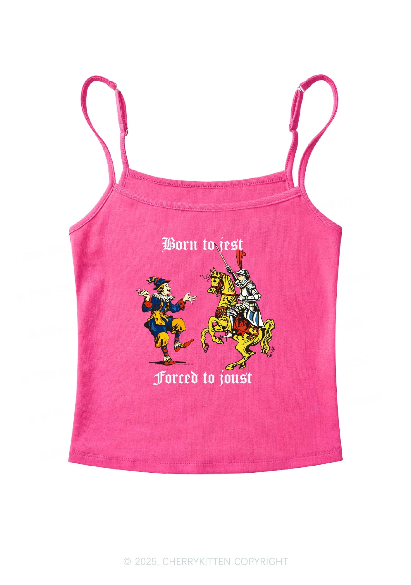 Born to Jest Forced to Joust Y2K Spaghetti Strap Cami Cherrykitten - Image 4