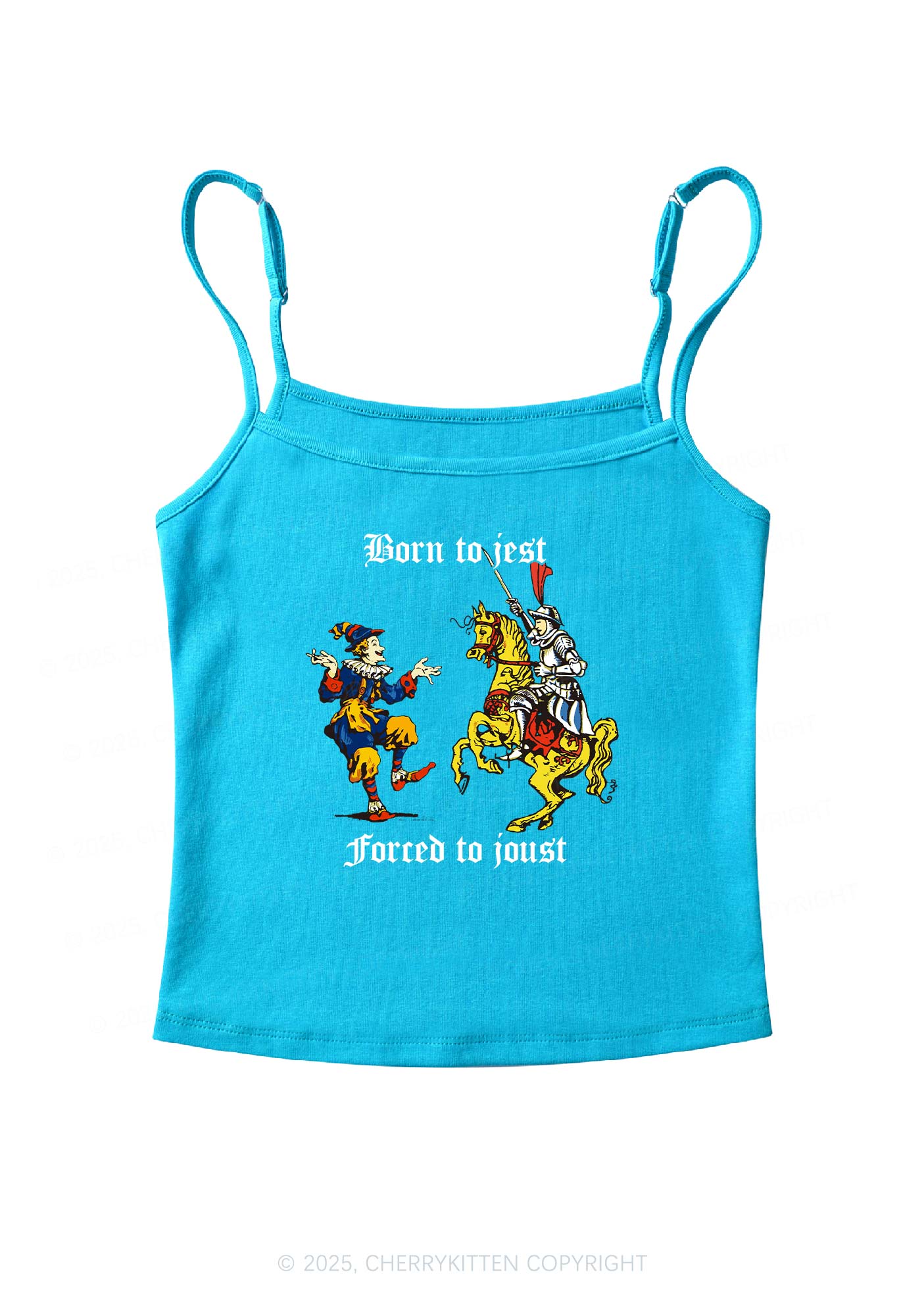 Born to Jest Forced to Joust Y2K Spaghetti Strap Cami Cherrykitten - Image 5