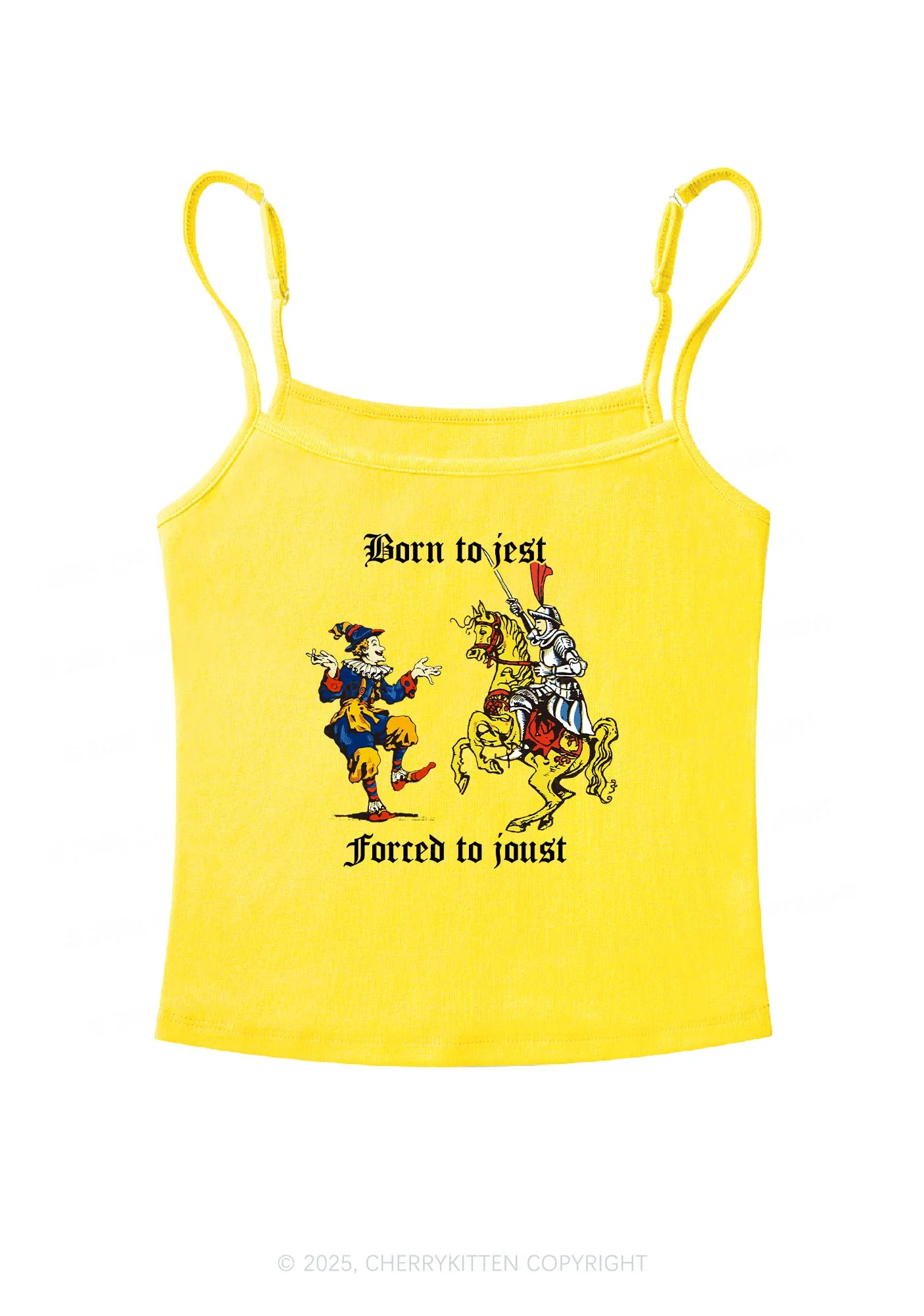 Born to Jest Forced to Joust Y2K Spaghetti Strap Cami Cherrykitten - Image 6