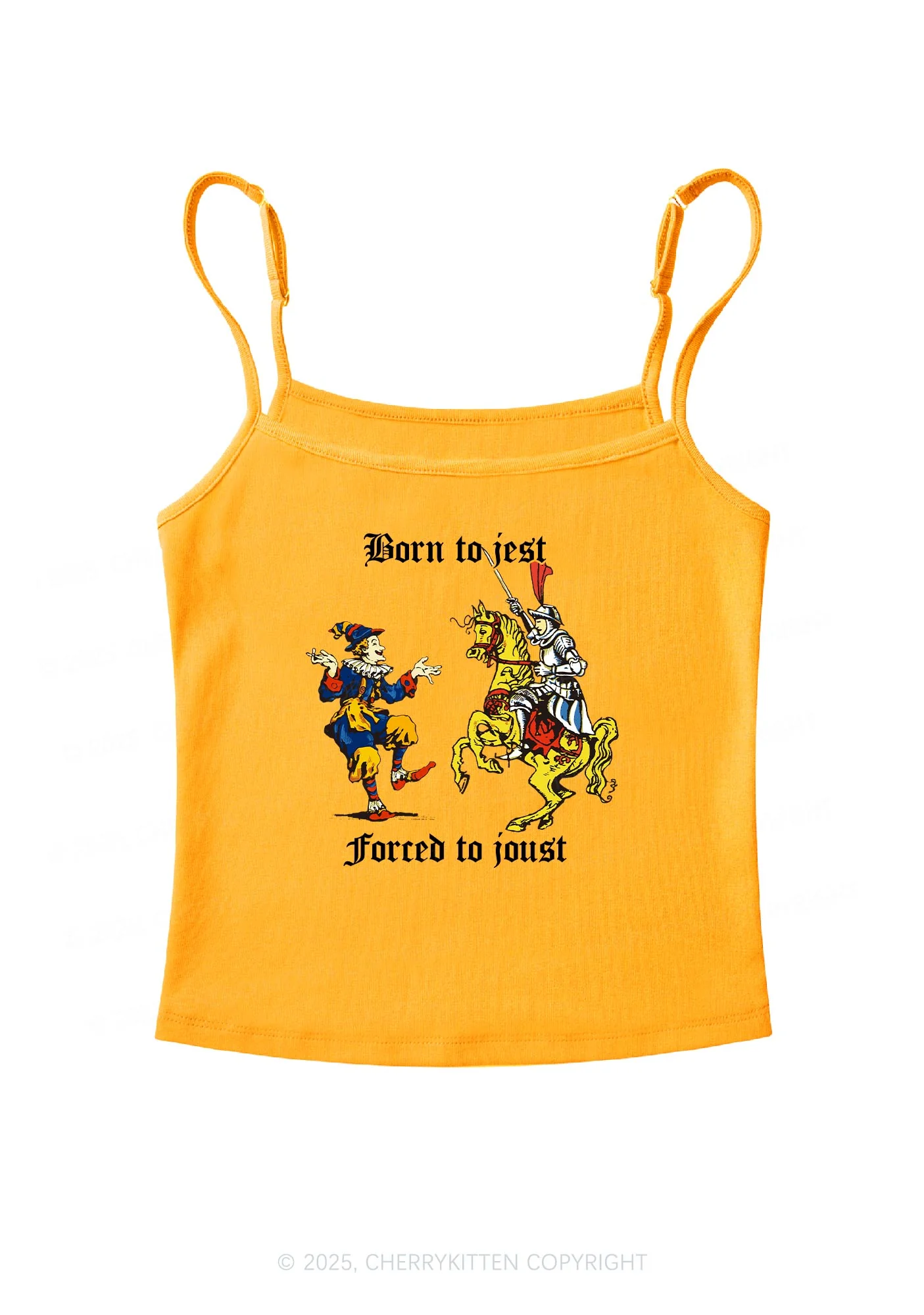 Born to Jest Forced to Joust Y2K Spaghetti Strap Cami Cherrykitten - Image 7