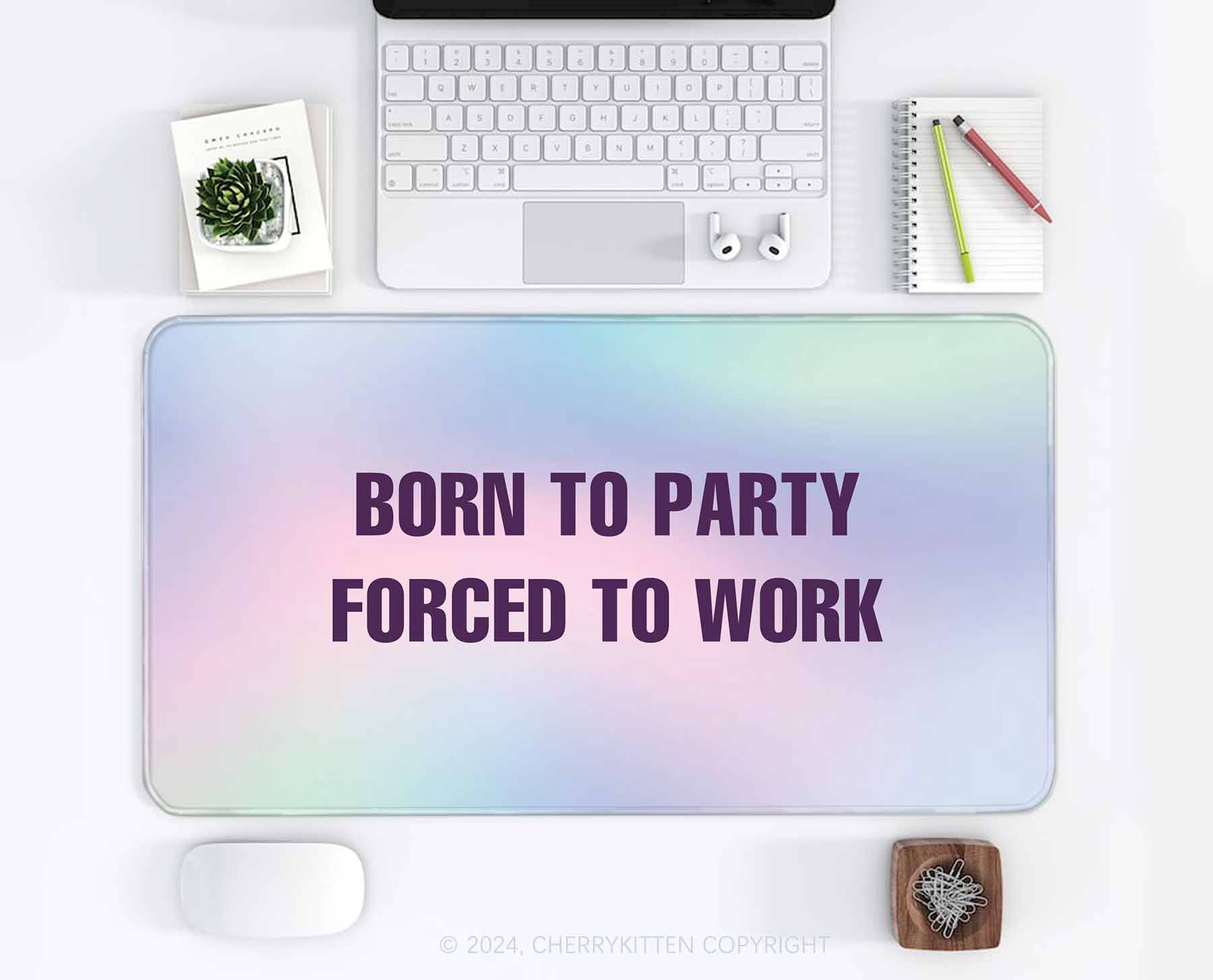 Born To Party Y2K Desk Mat Cherrykitten - Image 2