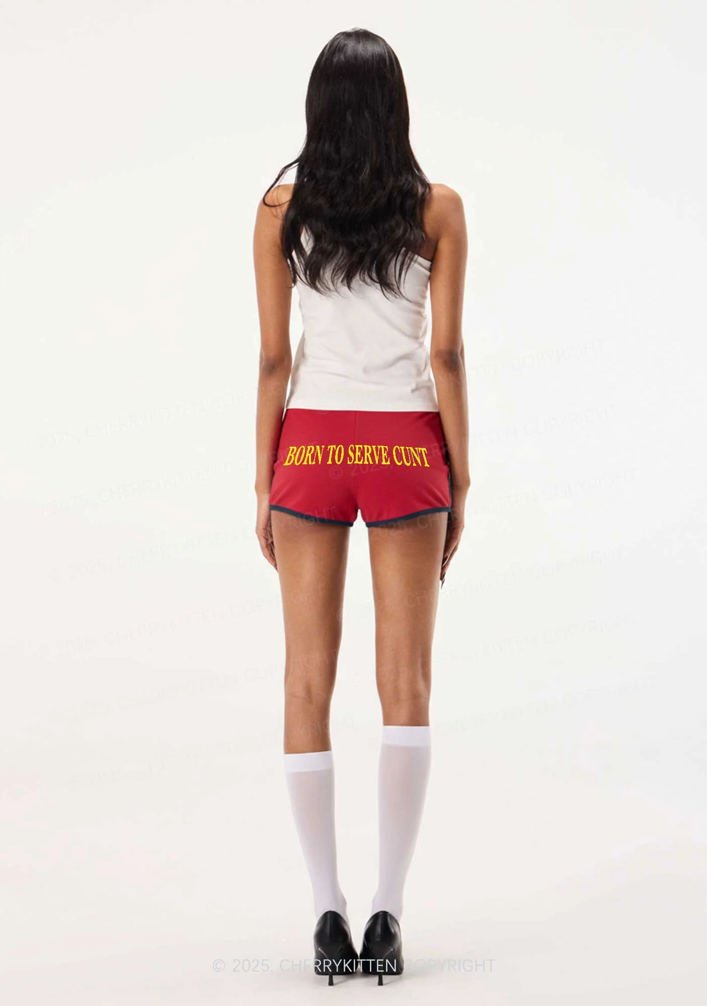 Born To Serve Cxxt Y2K Booty Shorts Cherrykitten - Image 2