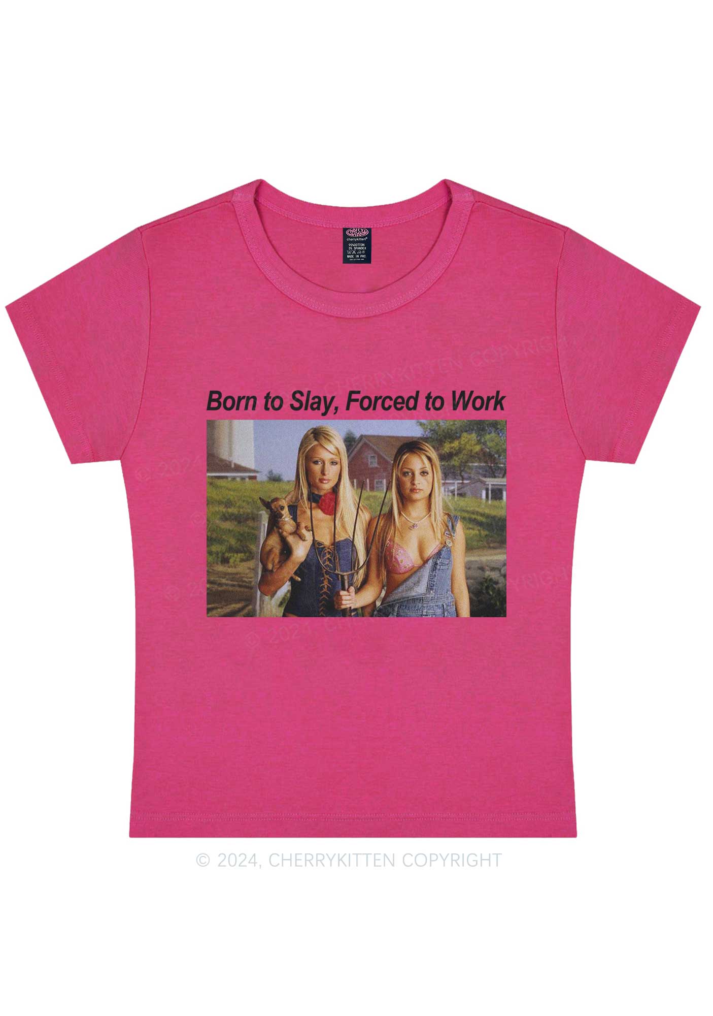 Born To Slay Y2K Baby Tee Cherrykitten - Image 6