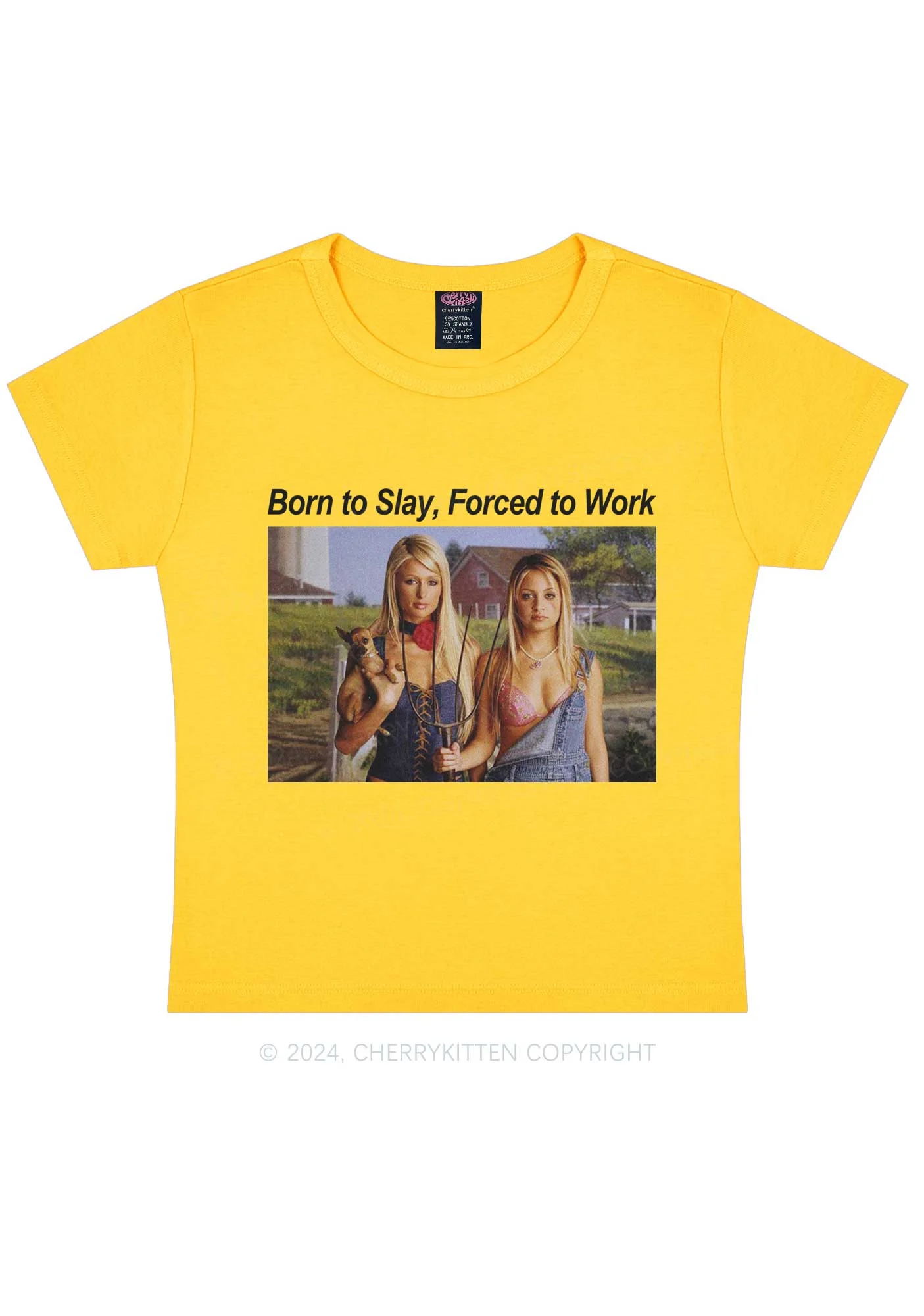 Born To Slay Y2K Baby Tee Cherrykitten - Image 8