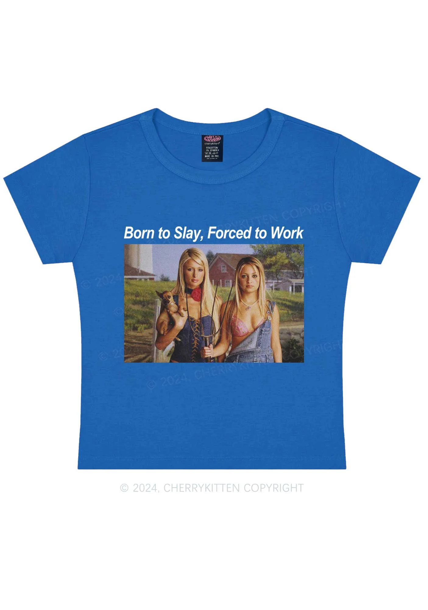 Born To Slay Y2K Baby Tee Cherrykitten - Image 9