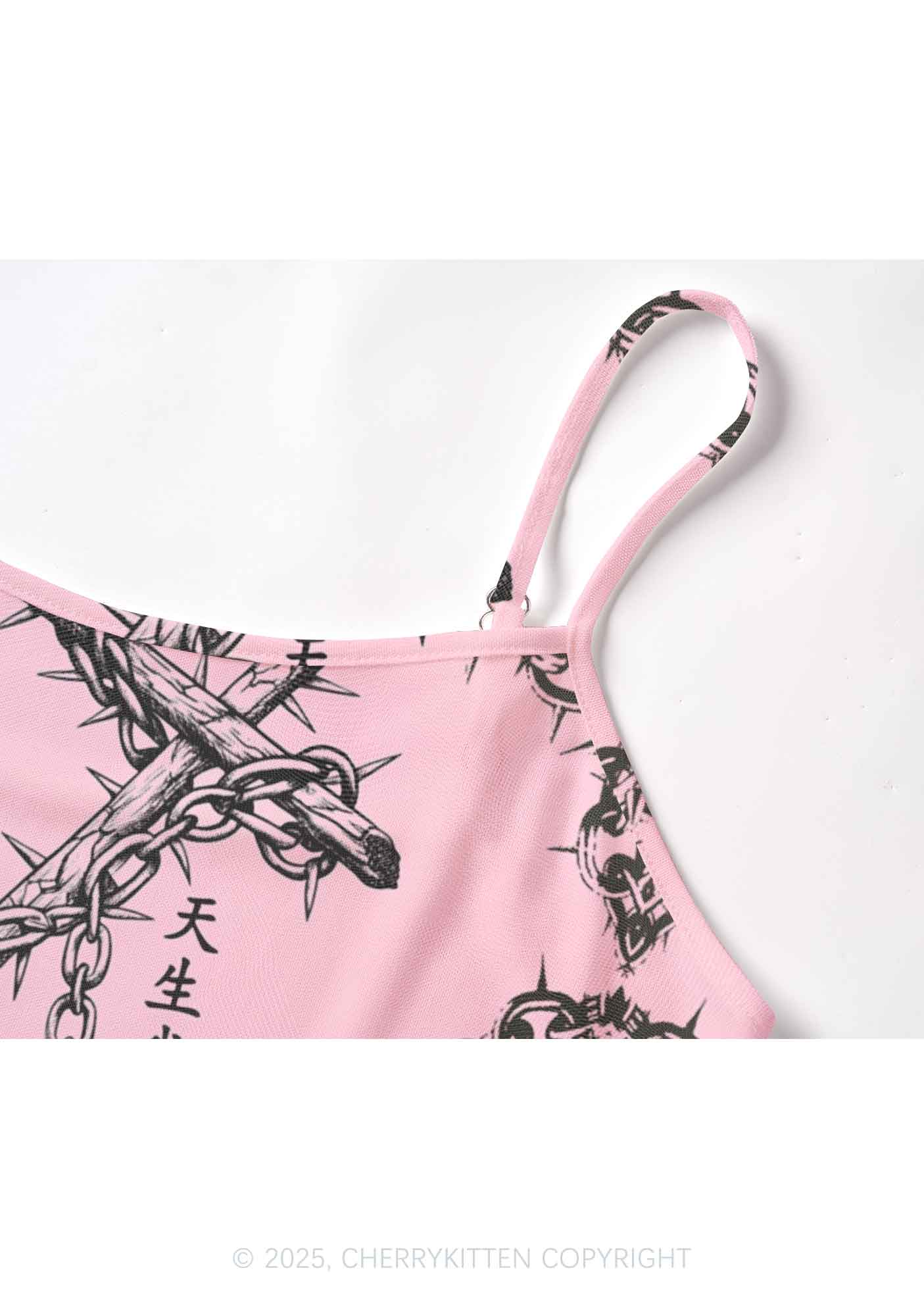 Born To Slay Y2K Mesh Cami Tank Cherrykitten - Image 4