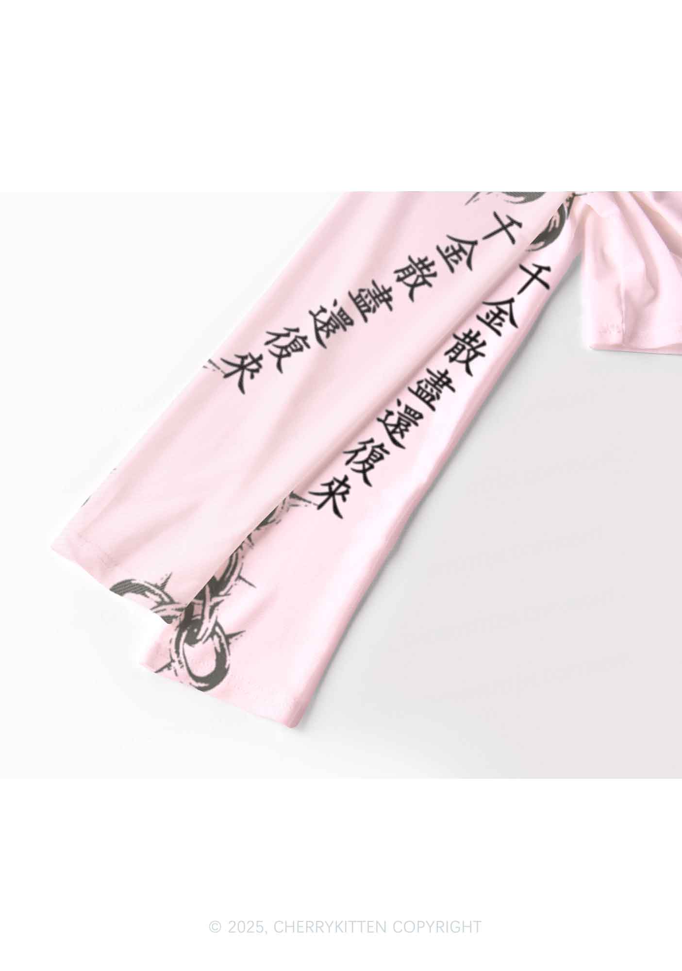 Born To Slay Y2K Mesh Long Sleeve Crop Top Cherrykitten - Image 3