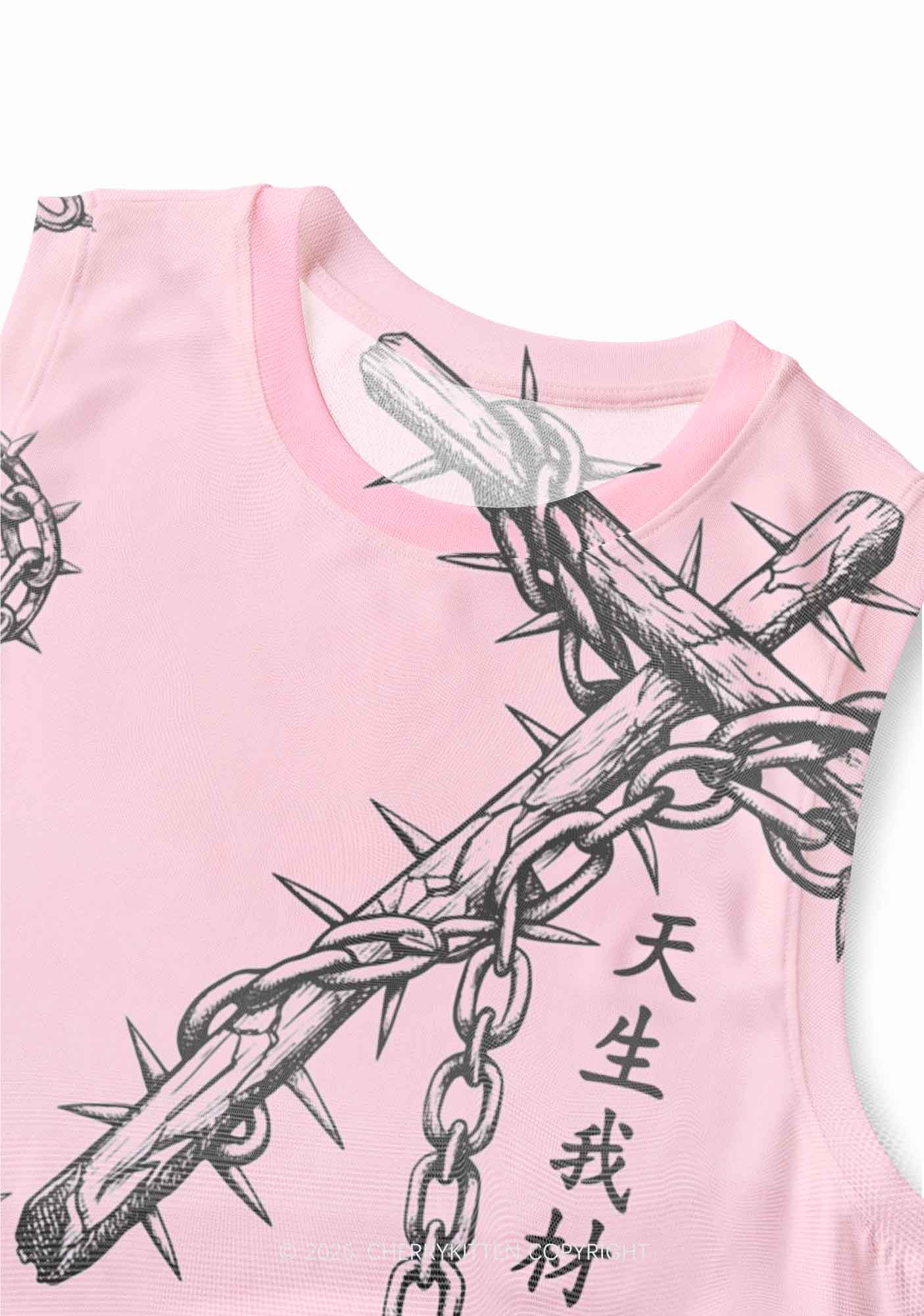 Born To Slay Y2K Mesh Muscle Tank Cherrykitten - Image 2